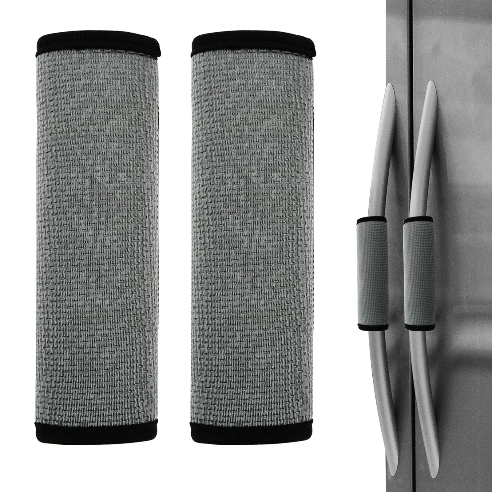 2-Pack Microwave Oven Door Handle Cover - Heat Resistant, Non-Slip Grip Protector for Microwave, Dishwasher & Refrigerator Handles (Gray) - Perfect for Kitchen Safety & Easy Cleaning
