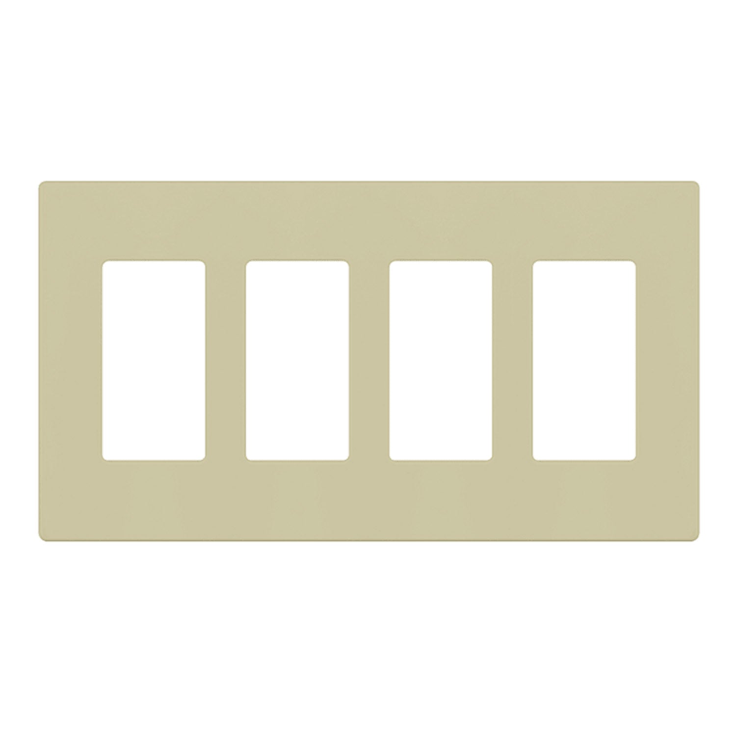 4 Gang Decorator Rocker Screwless Wall Plate in Ivory - Seamless Electrical Outlet Cover for Living Room, Bedroom & Office Decor