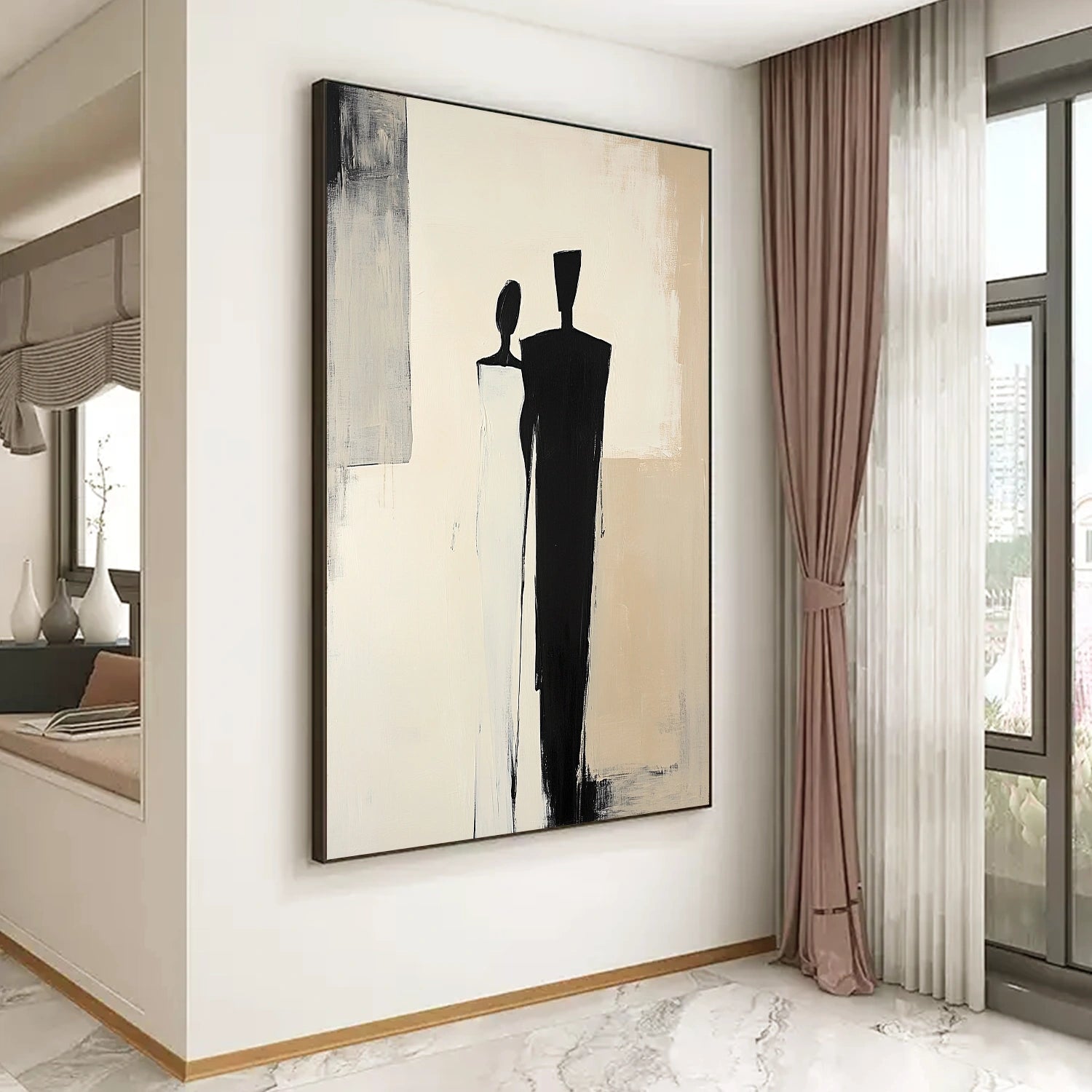 Contemporary Abstract Minimalist Wall Art Painting - Modern Home Decor for Living Room, Bedroom & Office - #CW001