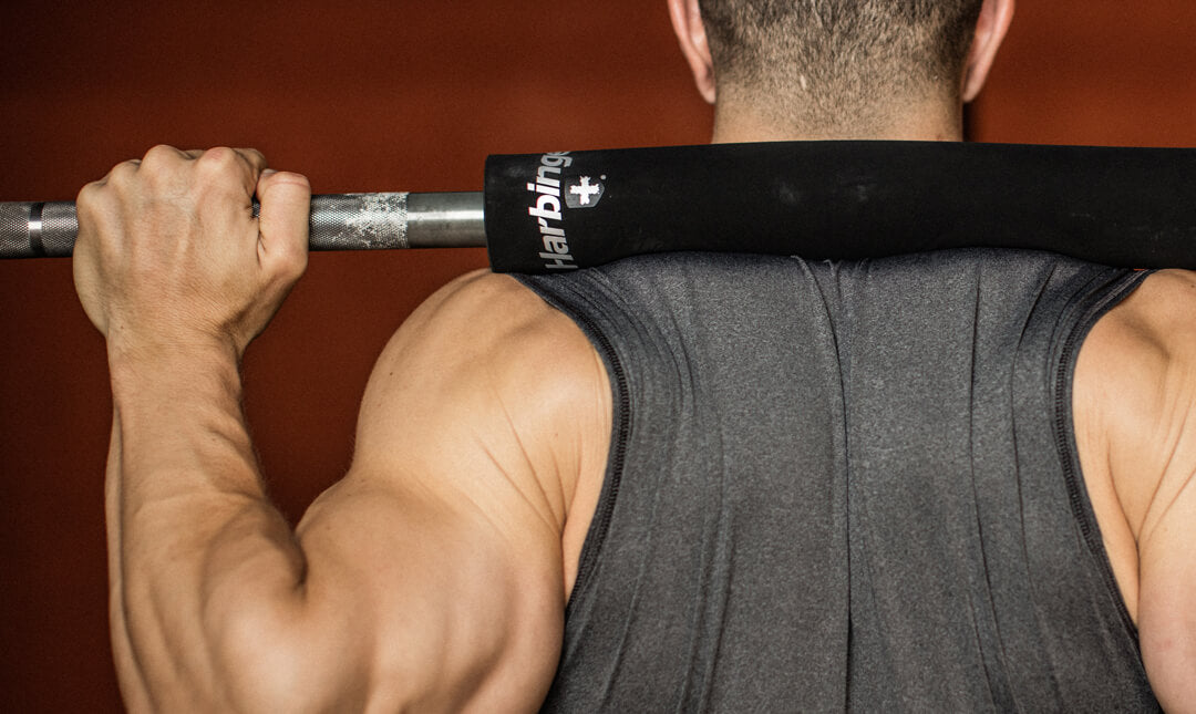 Harbinger 14-Inch Black Weightlifting Bar Pad for Squats & Bench Press - Comfortable Gym Accessory for Home & Commercial Workouts