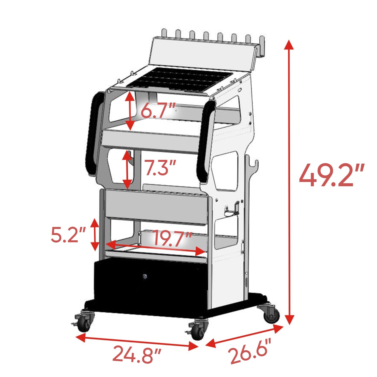 THINKCAR Rolling Tool Utility Storage Cart - Heavy Duty Mobile Tool Organizer for Mechanics & DIY Enthusiasts | Perfect for Garage, Workshop & Auto Repair Shops