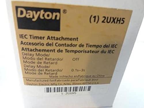 Dayton 2UXH5 IEC Timer Attachment - Heavy Duty Industrial Timer for Electrical Equipment & Machinery - Perfect for Manufacturing Plants, HVAC Systems & Automation Control