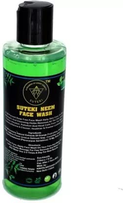 SUTEKI Neem Face Wash for Acne Control - Herbal Anti-Pimple Cleanser with Fresh Neem Extract, 210ml - Perfect for Oily & Acne-Prone Skin, Daily Skincare Routine