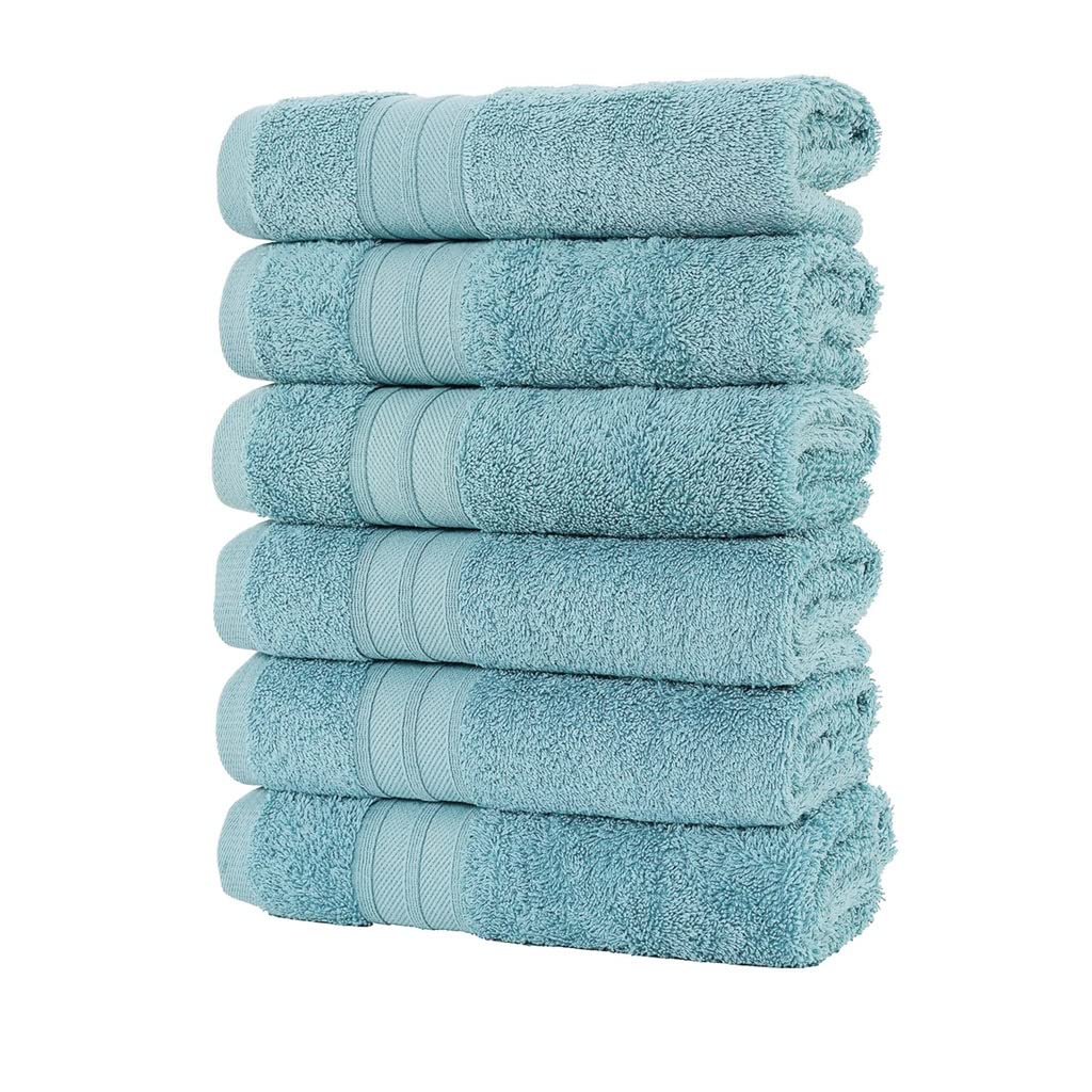 Premium 100% Cotton Bath Towels - Ultra Soft & Highly Absorbent Large Towels for Face, Hand, and Body - Thick & Comfortable Beach & Bathroom Towels (Green) - Perfect for Spa, Gym, Pool & Home Use