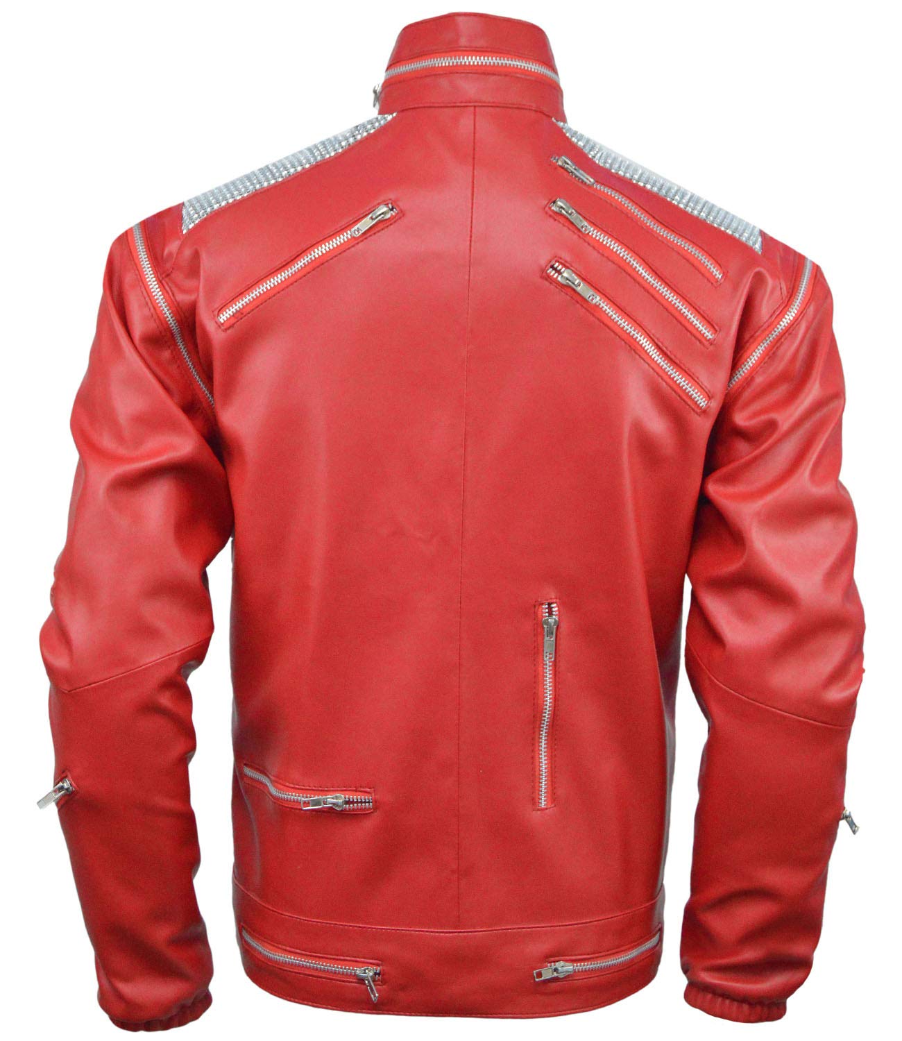 Beat-It Jacket - Red Faux Leather Motorcycle Biker Jacket for Women & Men - Perfect for Riding, Fashion & Night Out