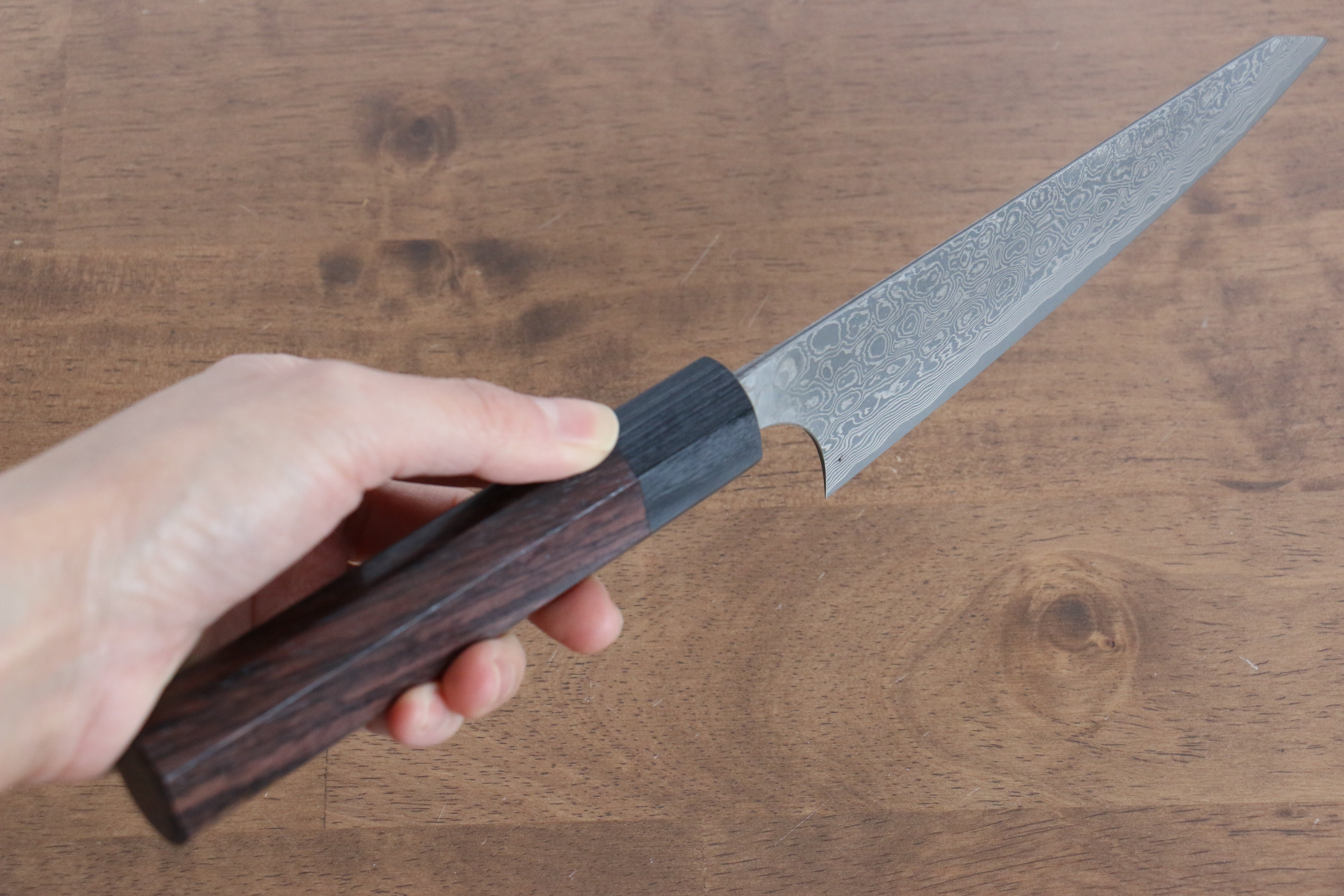 Premium Masakage Kumo VG10 Damascus Honesuki Boning Knife 170mm - Japanese Carbon Steel Blade with Shitan Wood Handle - Perfect for Poultry Deboning, Meat Trimming & Professional Kitchen Use