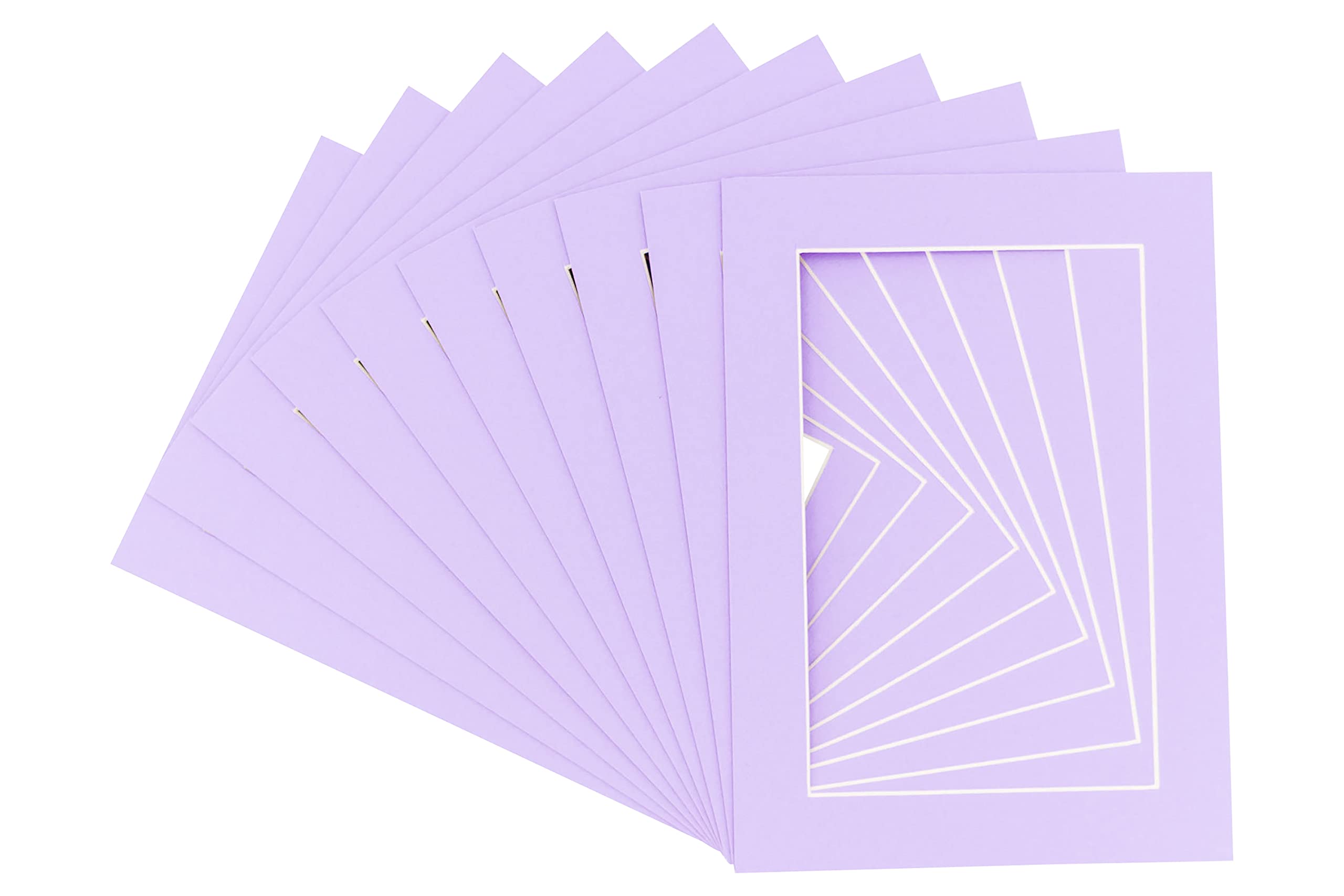 11x17 Inch Precut Light Purple Acid-Free Picture Matboard - Bevel Cut Mat for 8.5x11 Photos - Pack of 25 with Backing Boards & Clear Bags - Perfect for Framing Artwork, Scrapbooking, and Home Decor Display