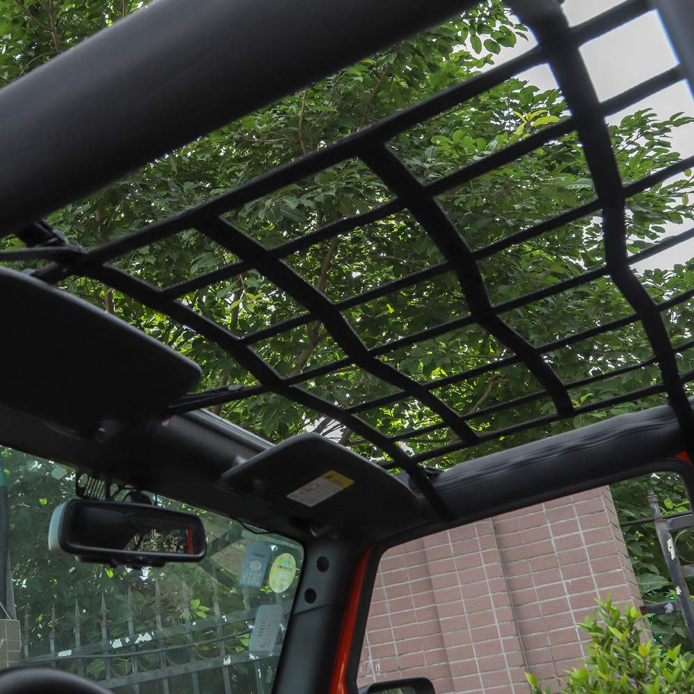 CheroCar 3-Pack Black Pet Barrier Net & Cargo Restraint for Jeep Wrangler 2018-2020 JL/JLU 4-Door (Rubicon/Sahara/X/Sport) - Trunk Organizer, Pet Safety & Luggage Protection for Road Trips & Off-Road Adventures