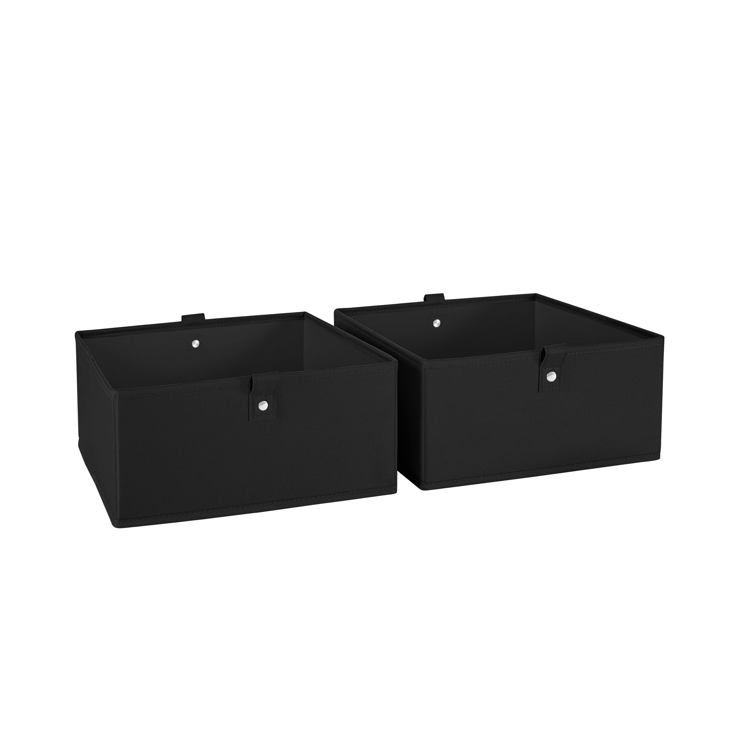 RiverRidge Kids 2-Piece 5-Inch Fabric Collapsible Storage Cube Organizers - Foldable Toy Bins for Playroom, Nursery & Closet Organization (Black) - Perfect for Storing Toys, Books & Kids' Accessories