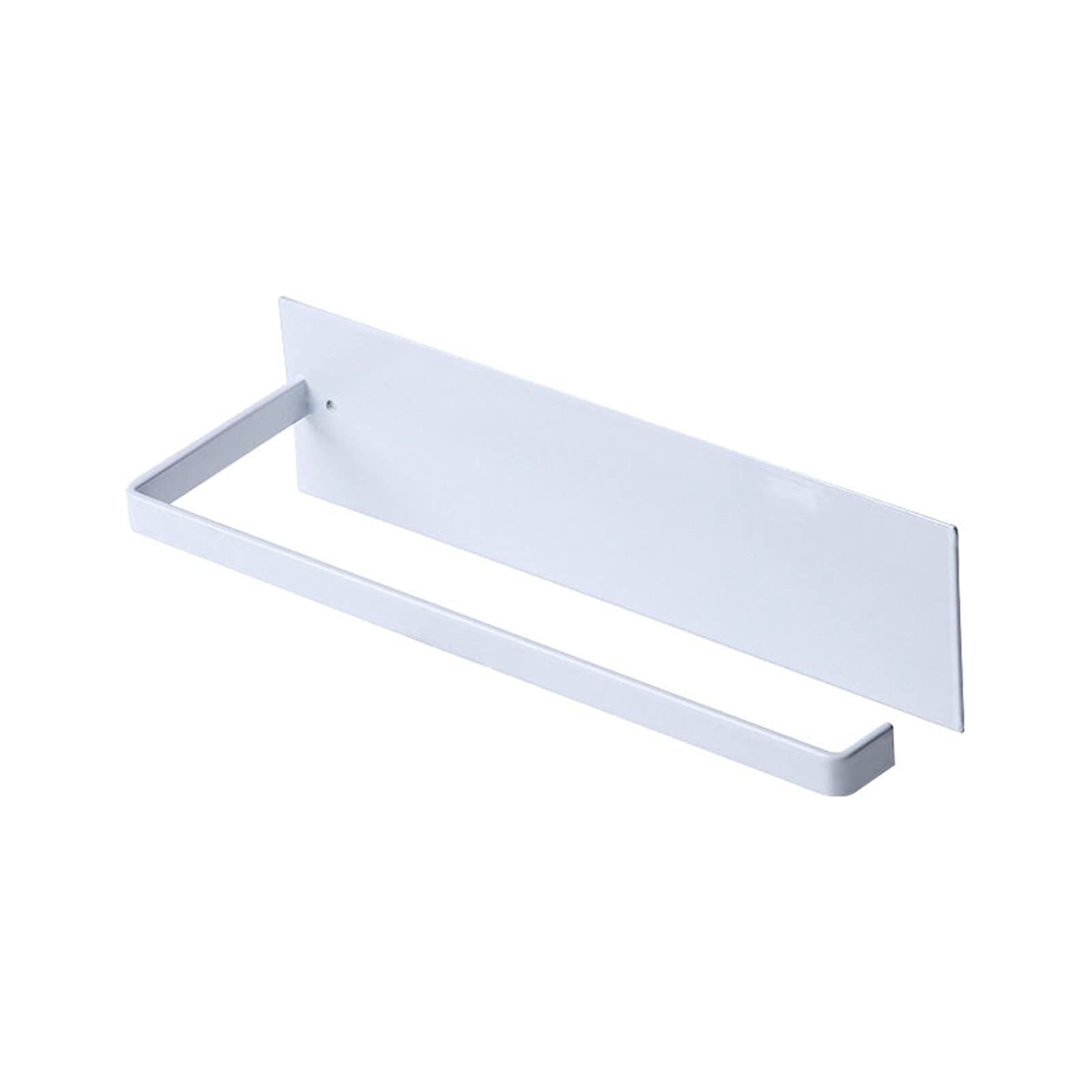 Self-Adhesive Roll Rack Paper Towel Holder - No Nail Cabinet Shelf Organizer for Kitchen, Bathroom, Office (White) - Perfect for Storing Tissue, Foil, Plastic Wrap & Kitchen Essentials