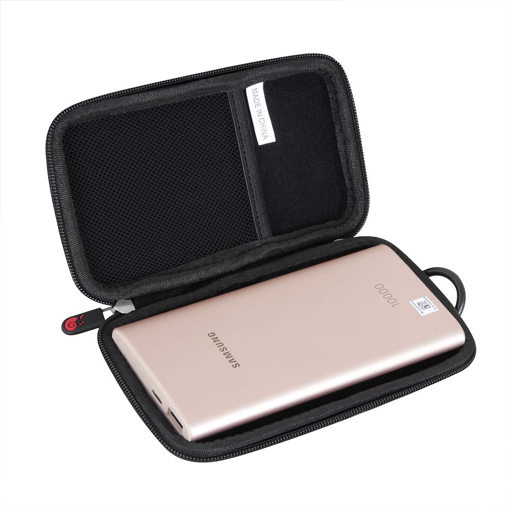 Hermitshell Hard EVA Travel Case for Samsung 2-in-1 Fast Wireless Charger & 10000mAh Power Bank - Durable Protective Cover for Wireless Charging Station & Portable Battery Pack - Perfect for Travel, Office, and Home Use (Black PU Leather)