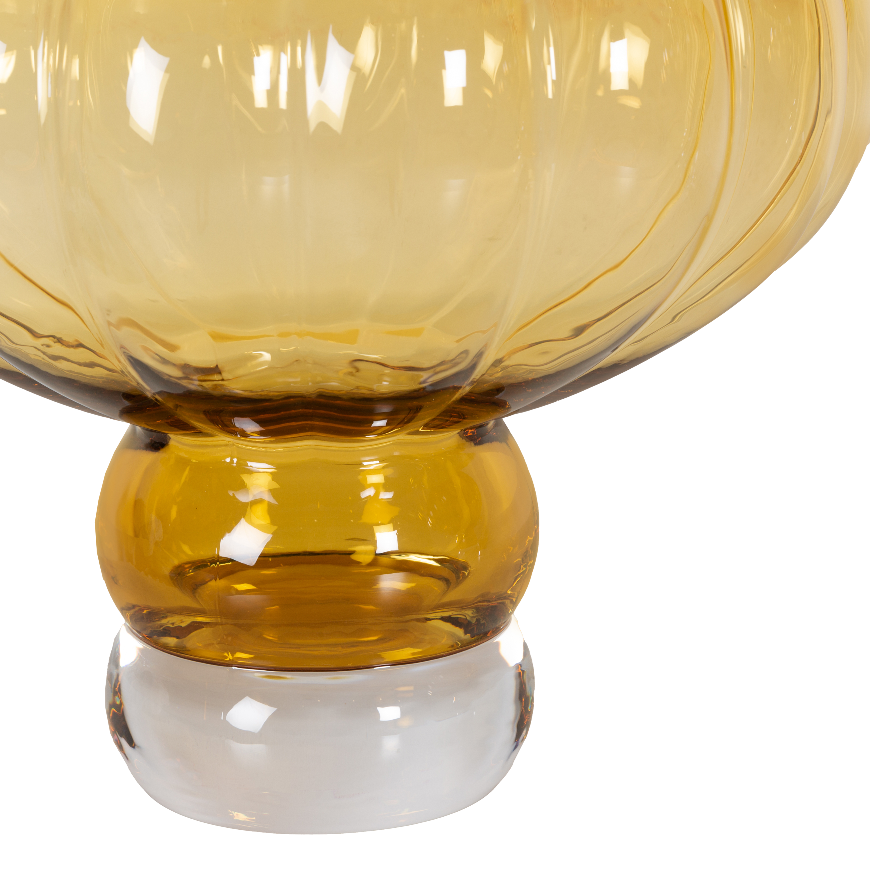 Amber Glass Balloon Vase - Elegant Floral Centerpiece for Weddings, Home Decor & Special Occasions