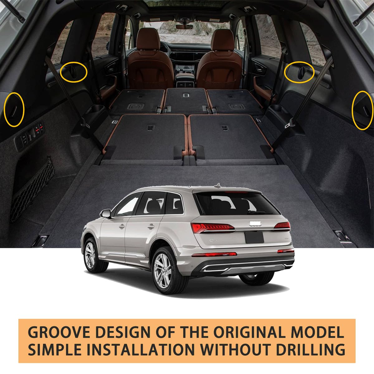 Premium Retractable Cargo Cover for 2017-2024 Audi Q7 - Trunk Security Shade & Privacy Screen - Durable Rear Trunk Protection - Perfect for Road Trips, Grocery Hauling & Valuables Protection