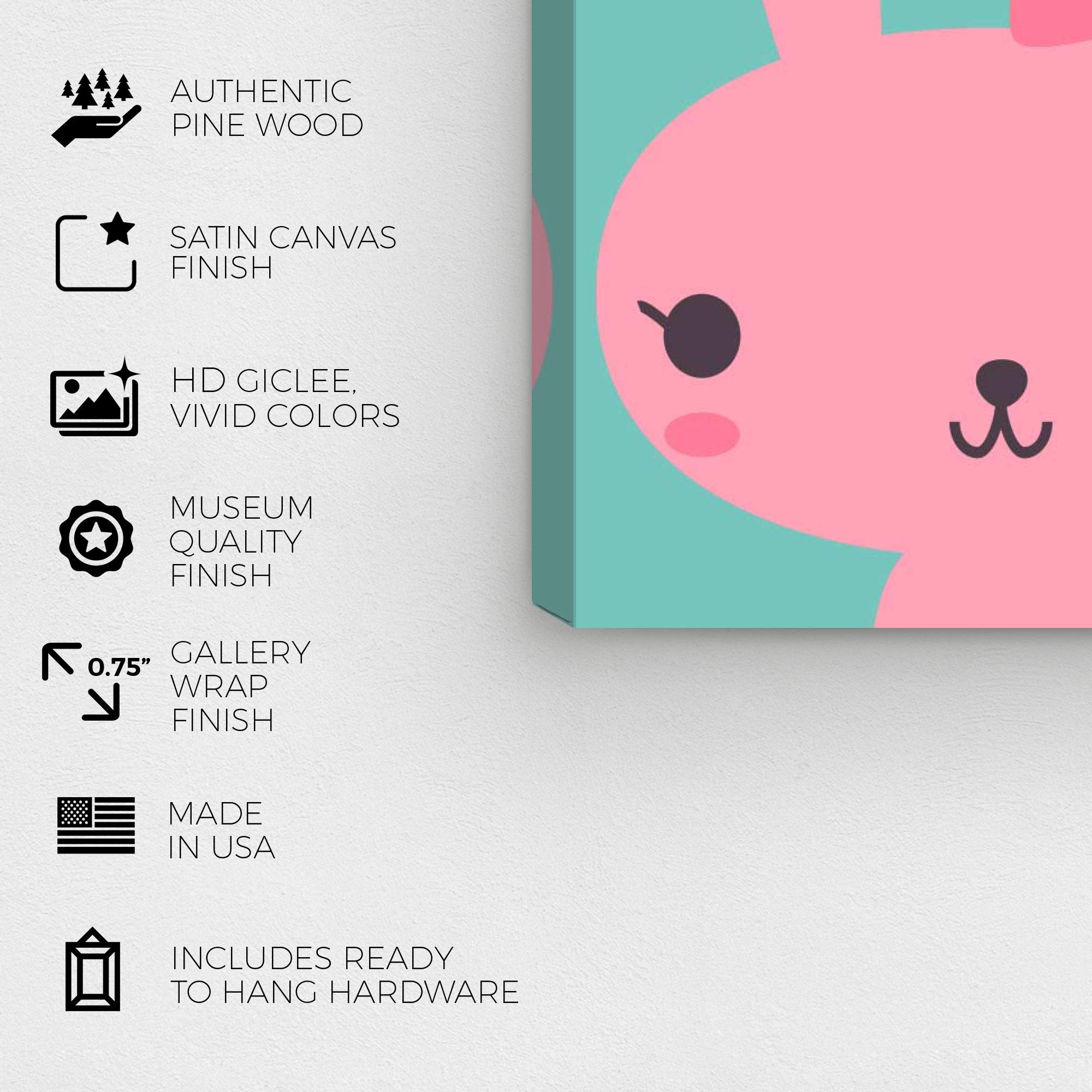 Wynwood Studio Animals Wall Art Canvas Prints - 'Cutie Pie' Pink and Green Home Décor, 20