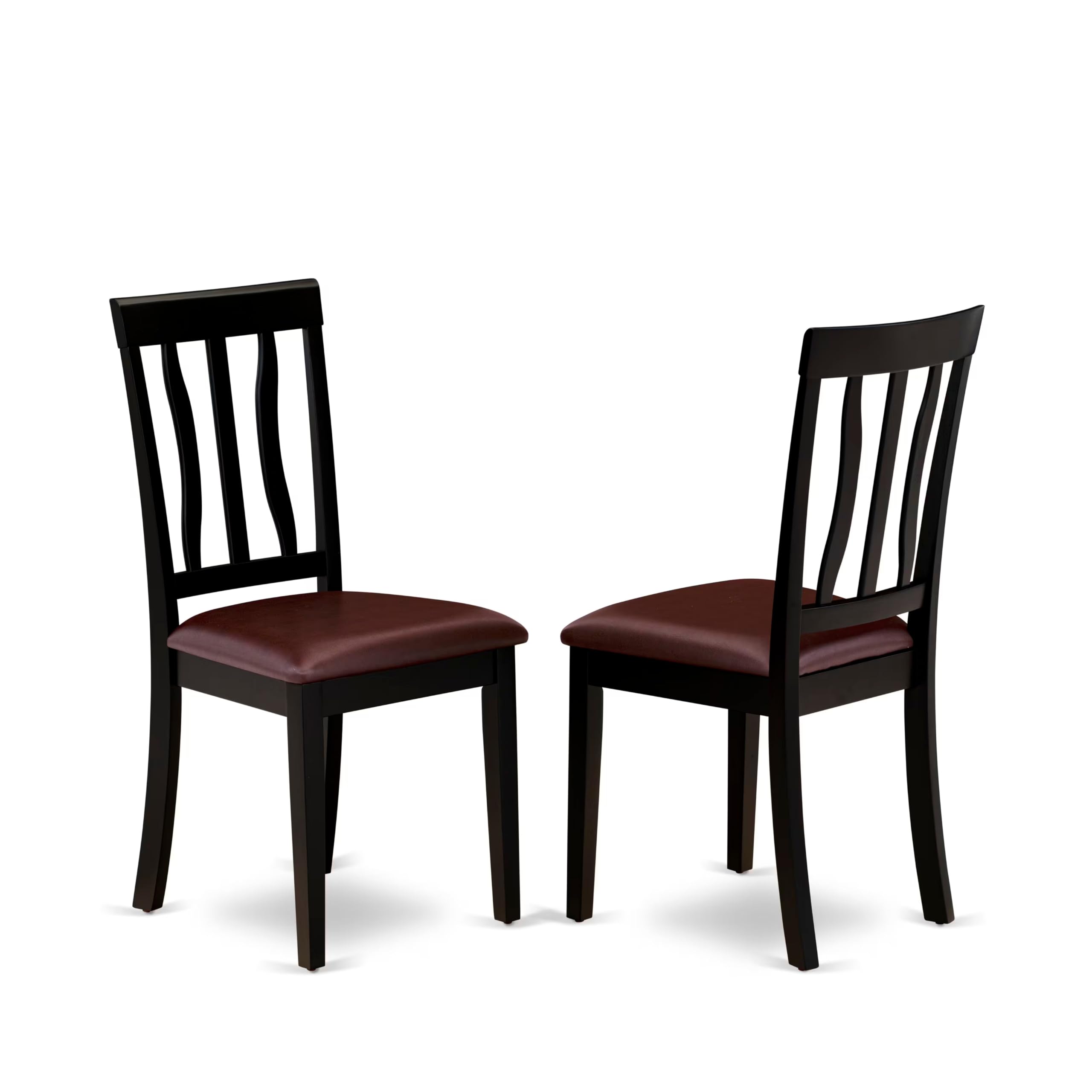 East West Furniture NIAN5-BCH-LC 5-Piece Kitchen Dining Set for 4 - 36x66 Inch Rectangle Table with Butterfly Leaf & 4 Faux Leather Chairs, Black Cherry - Perfect for Small Spaces, Apartments & Cozy Family Meals