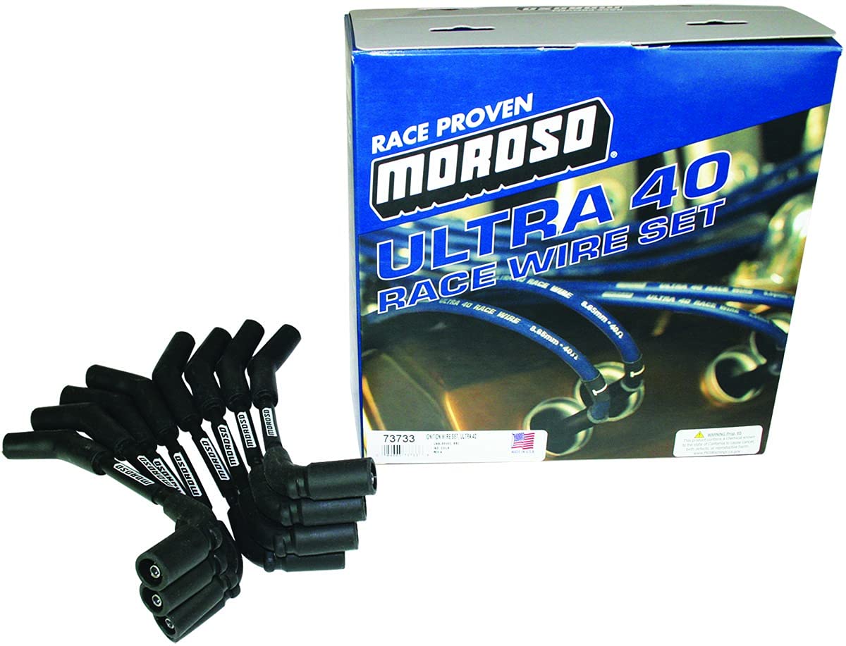 Moroso 73733 Ultra 40 Spark Plug Wires for Big Block Chevy Engines with Individual Coils - Compatible with Coil Mount 72394 - High Performance Ignition Wires for Racing, Street Rods & Classic Car Restoration