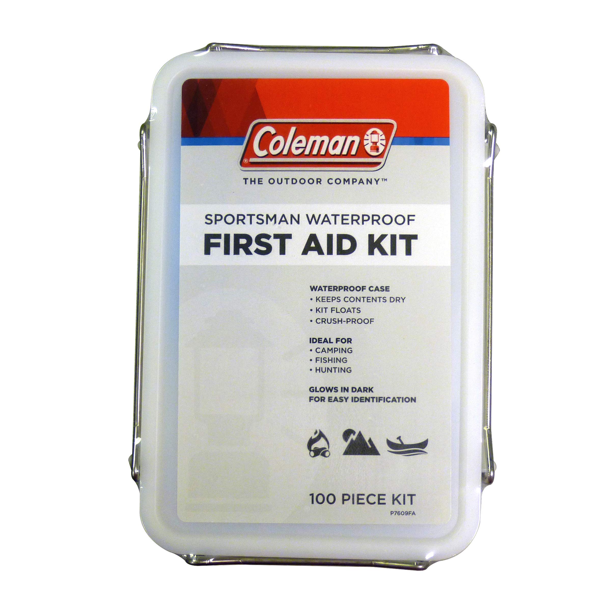 Coleman Sportsman 100-Piece Waterproof First Aid Kit for Camping, Hiking & Outdoor Emergencies | Compact Survival Medical Supplies