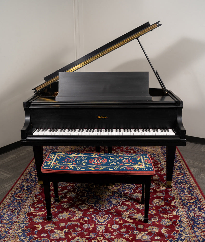 Baldwin 5'8 Model R Grand Piano in Satin Ebony Finish | Used Vintage Piano with Serial Number 140887 | Perfect for Home, Studio & Concert Performances