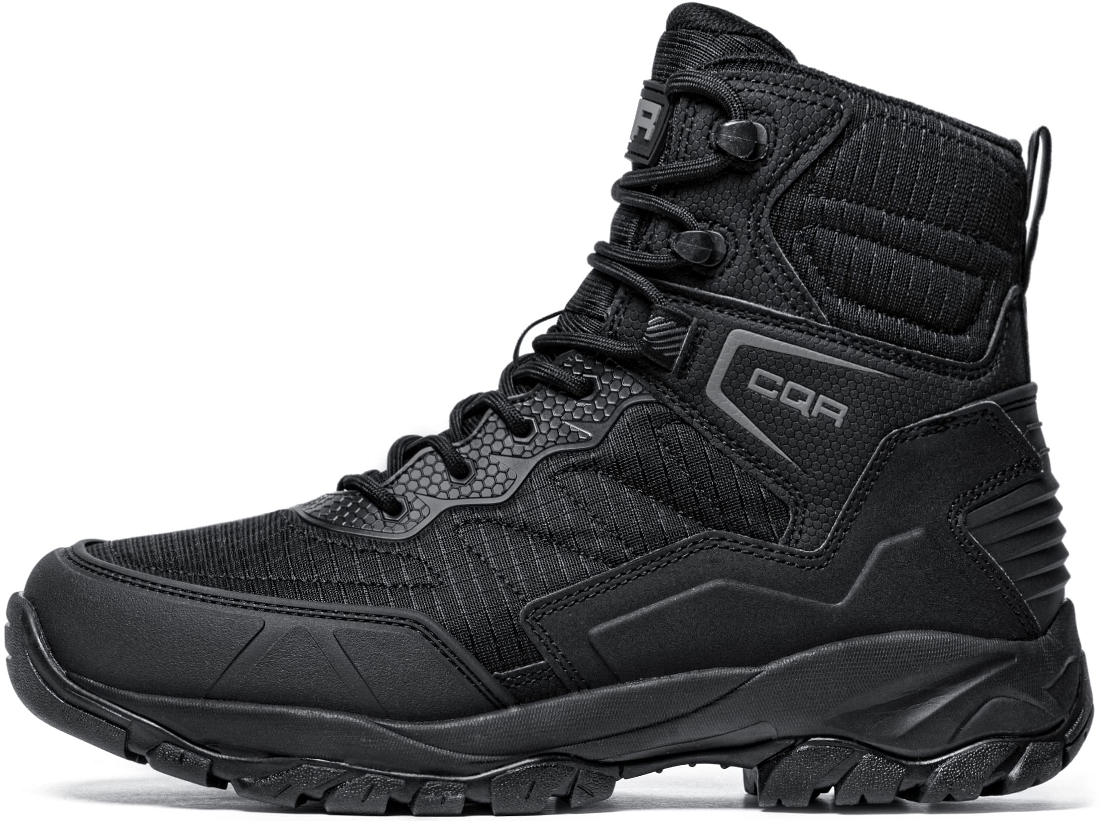 CQR Men's Military Tactical Boots - Lightweight 6 Inch Combat Boots for Hiking, Work & Outdoor Activities | Durable EDC Work Boots with Slip Resistance | Perfect for Army, Construction & Camping