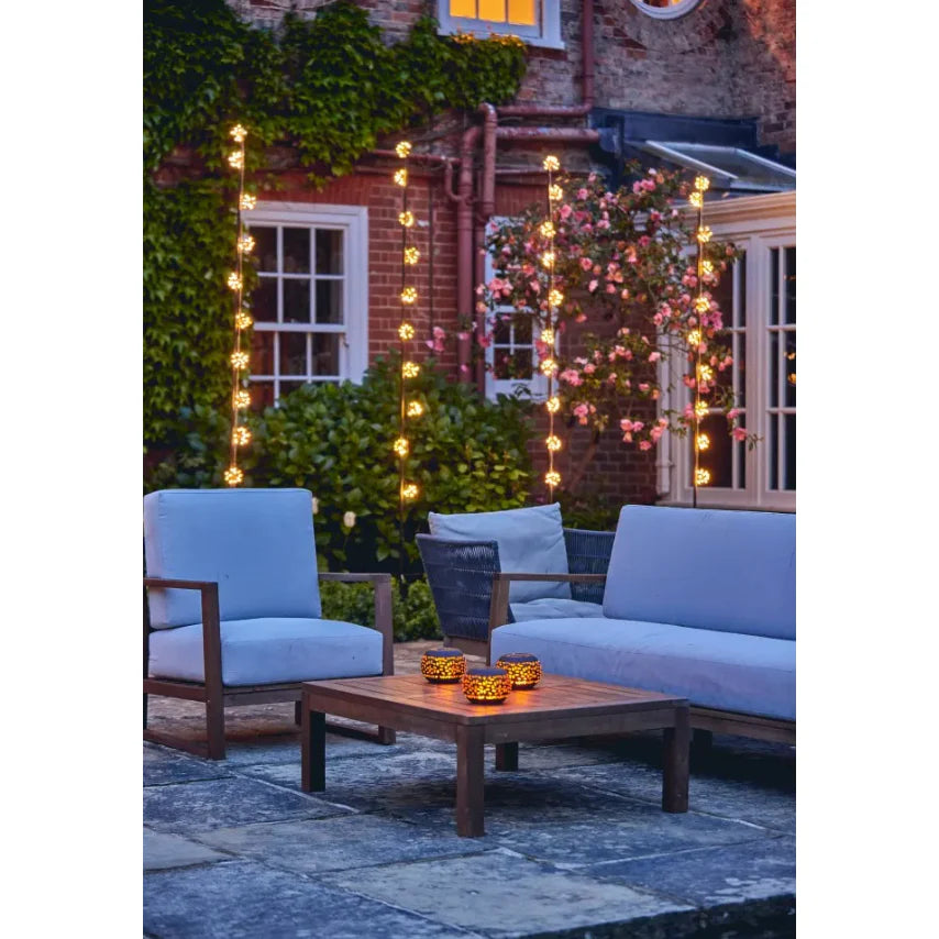 Lumina Starburst Plug-in Chain Lights for Indoor & Outdoor Use - Perfect for Patio, Garden, and Party Decorations