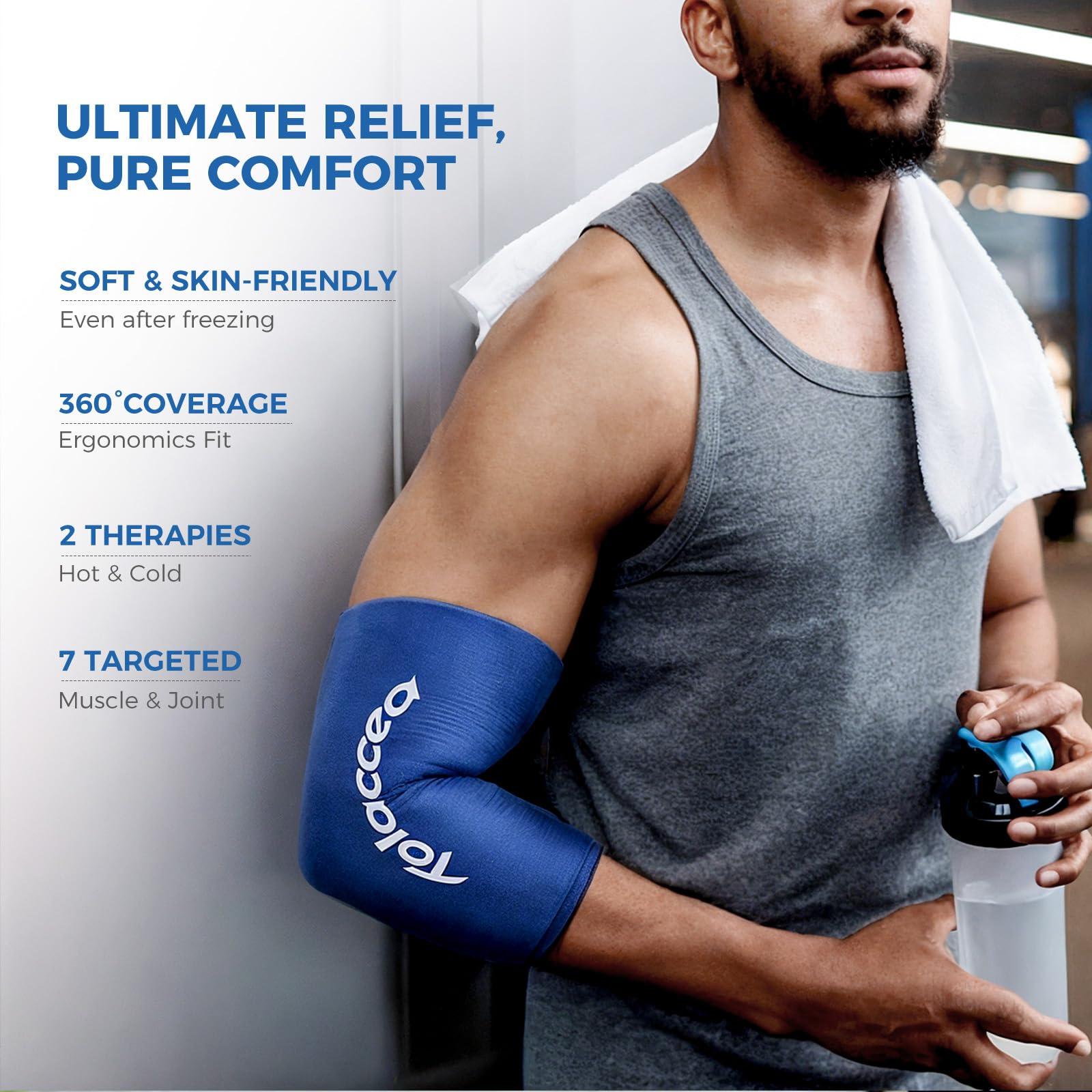 Reusable Cold Therapy Ice Pack for Knee & Elbow Pain Relief - Flexible Gel Ice Sleeve with Compression for Shin Splints, Calf Strain, Tennis Elbow, Tendonitis - Large Blue (Pack of 1) | Perfect for Sports Injuries, Post-Workout Recovery & Arthritis Pain Management