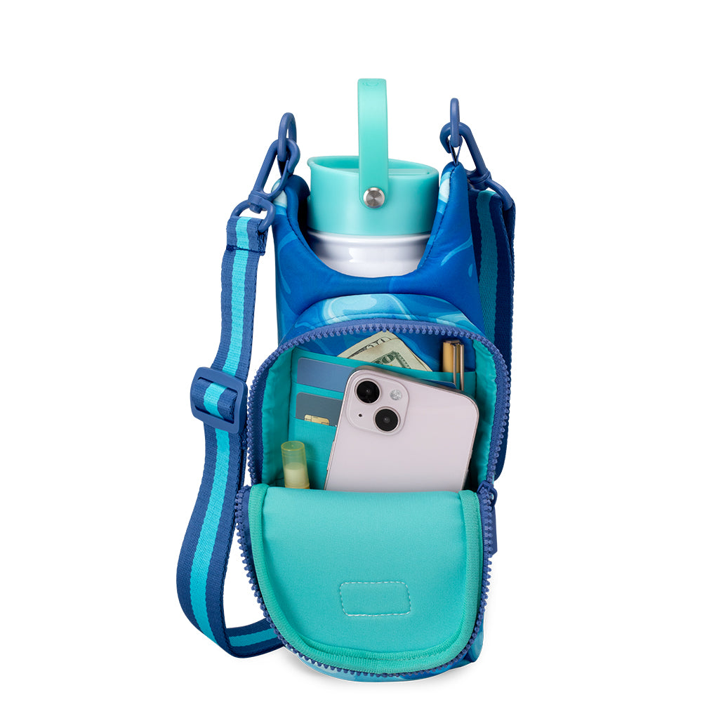Blue Lagoon Insulated Water Bottle Sling - Leakproof & Lightweight for Hiking, Gym & Outdoor Activities | BPA-Free Sports Water Bottle Holder with Adjustable Strap