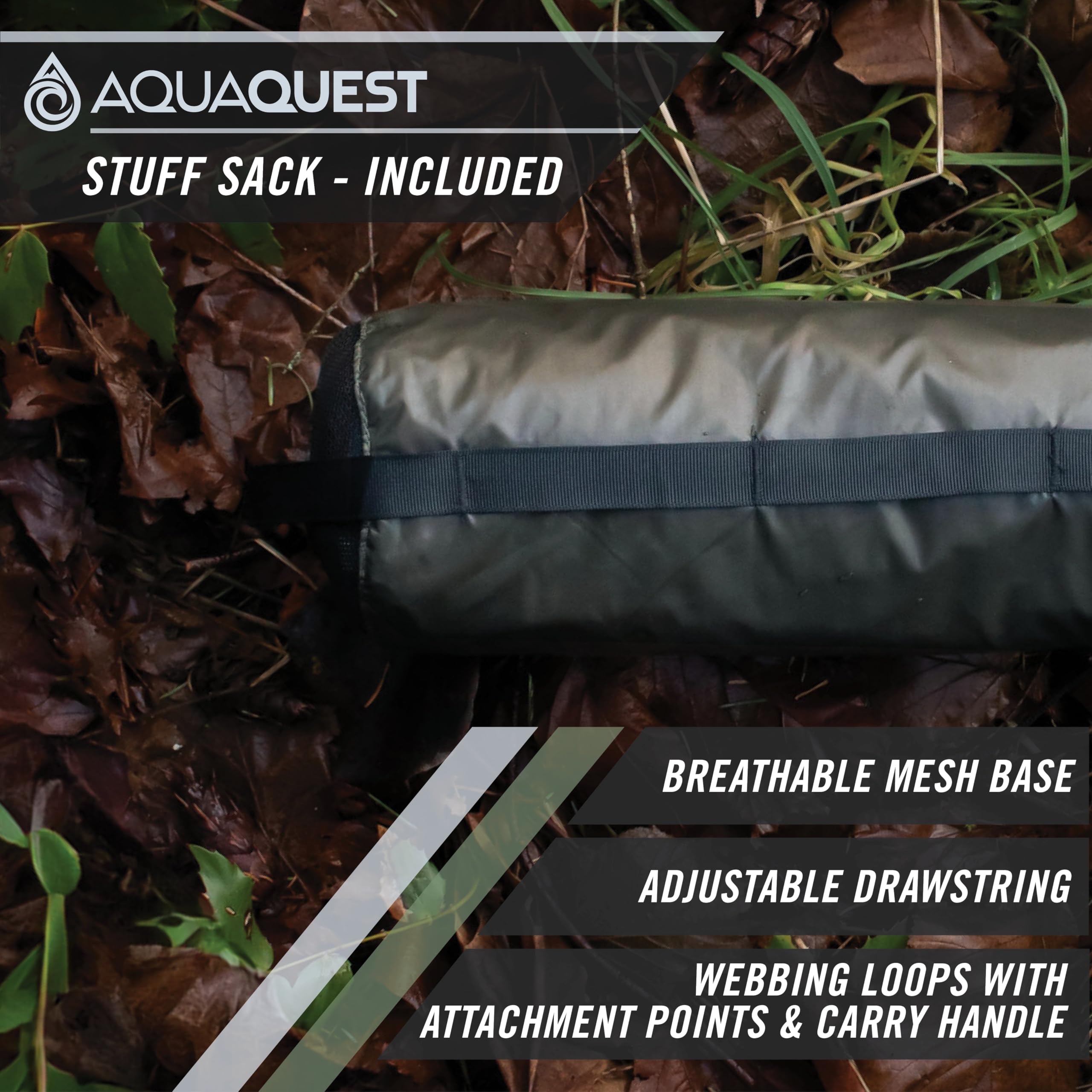 **AquaQuest Guide Camping Tarp - Ultralight Waterproof Tent Cover & Rain Fly - Essential Camping Gear for Hiking, Hammock, Bivy & Survival - Perfect for Backpacking, Outdoor Adventures & Emergency Shelters**