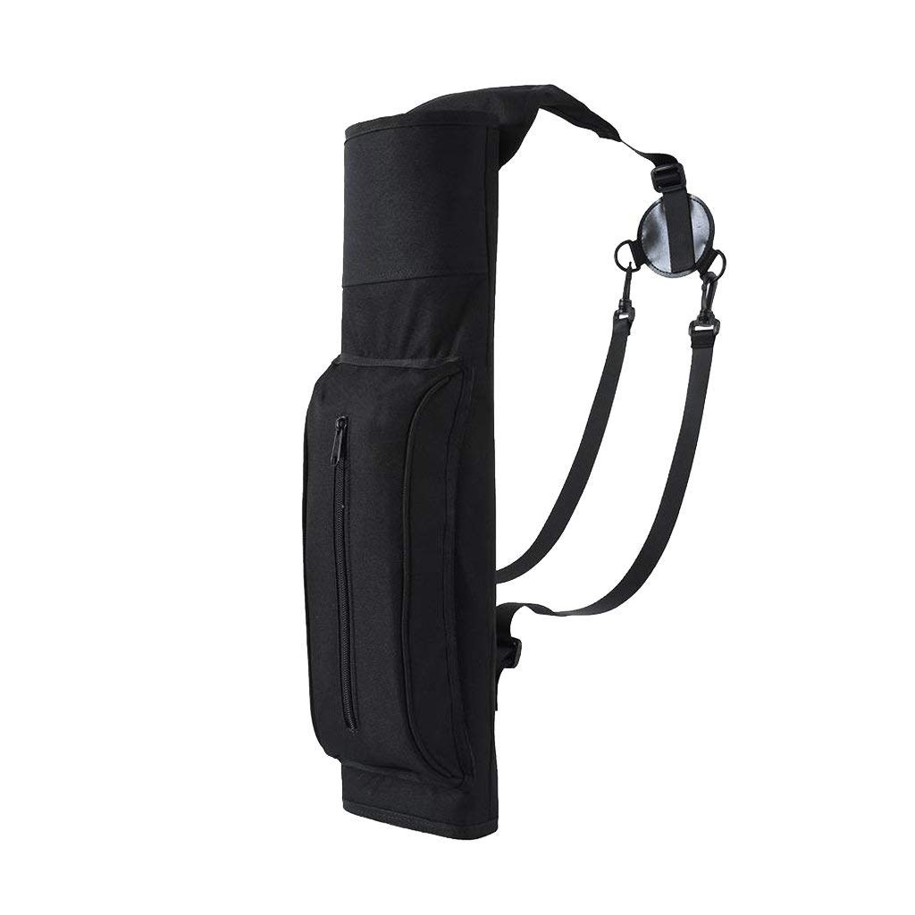 54 x 17cm Waterproof Ultralight Hunting Quiver - Black Archery Arrow Holder Bag with Zipper Pocket for Bow Hunting, Target Practice & Outdoor Training - Shoulder Strap & Backpack Design