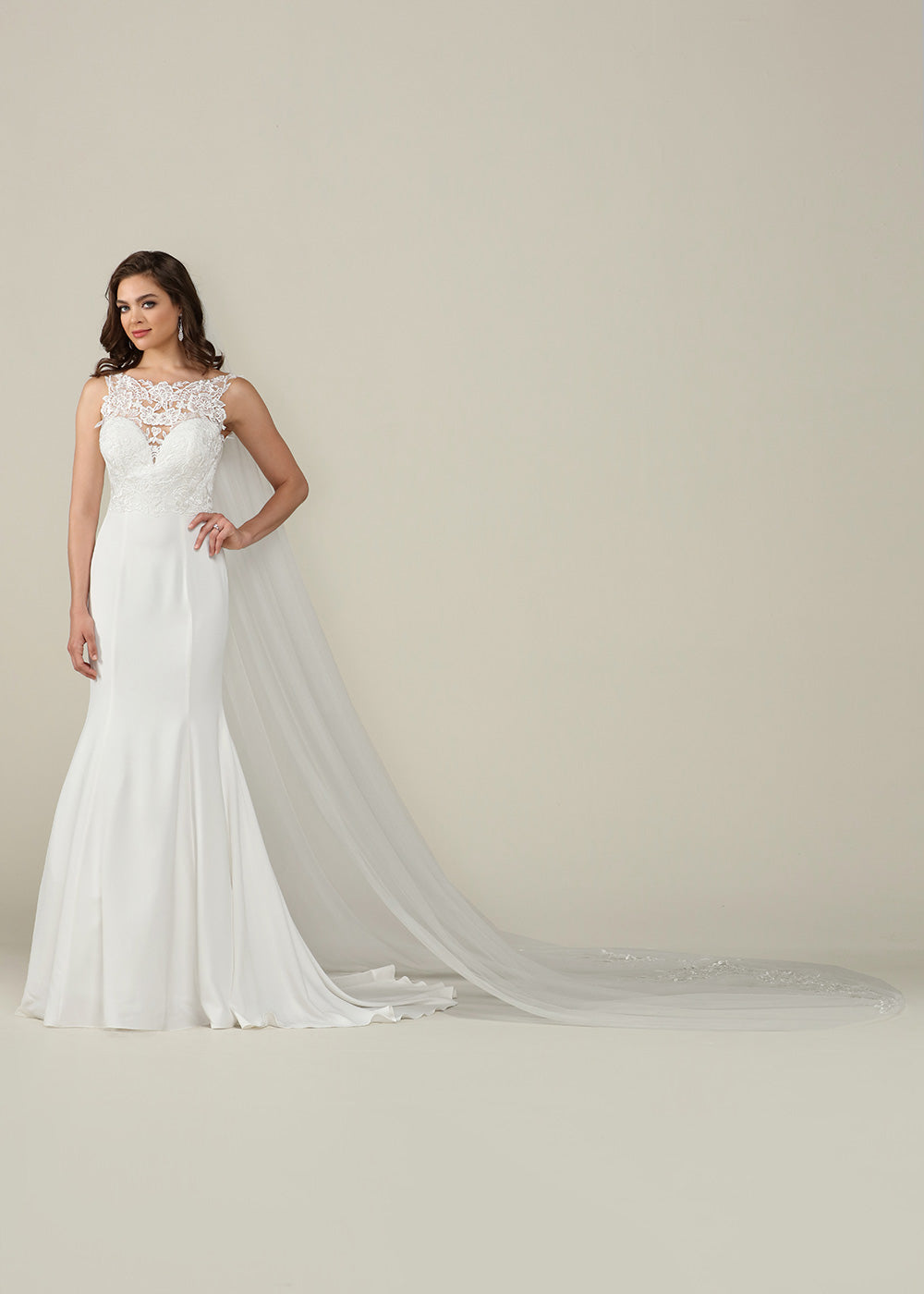 Elegant Serenity Veil Cathedral Wedding Veil with Beaded Lace Trim - Perfect for Bridal Gowns, Formal Weddings & Romantic Photo Shoots