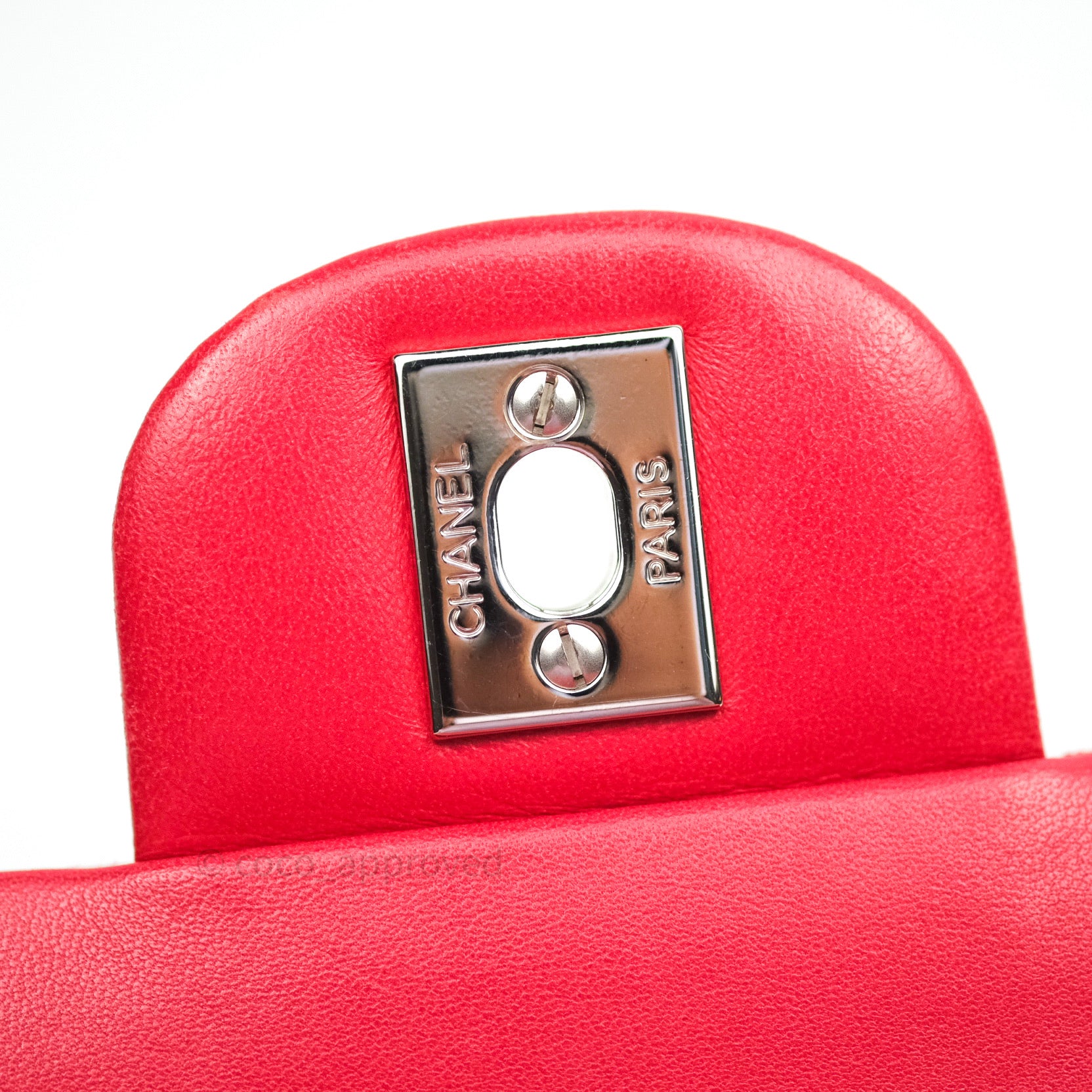 Chanel Classic Medium Double Flap Bag - Red Lambskin Leather with Silver Hardware | Luxury Handbag for Women, Perfect for Date Night & Special Occasions