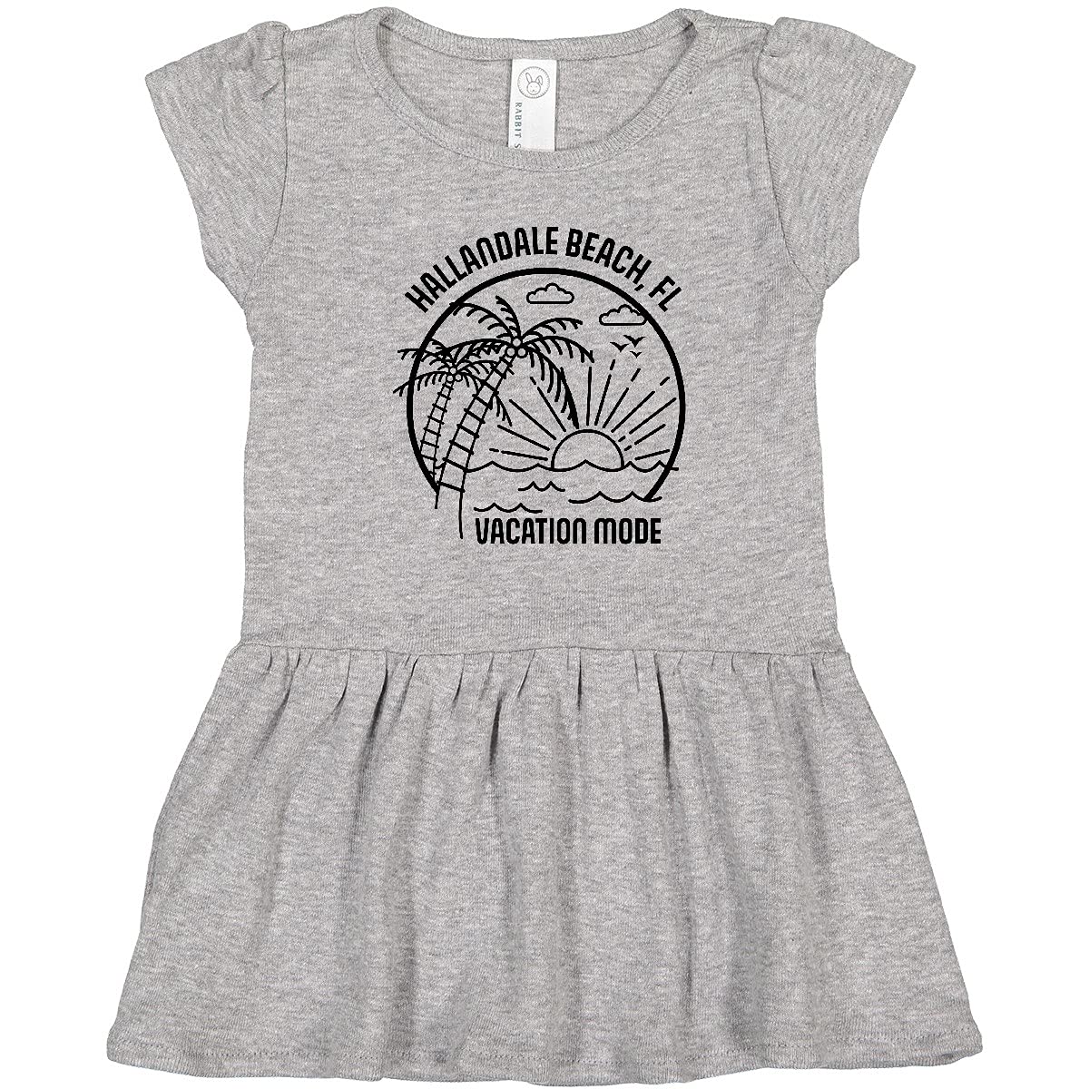 Inktastic Summer Vacation Mode Hallandale Beach Florida Toddler Dress - Cute Outfit for Beach Trips, Family Vacations & Summer Playdates