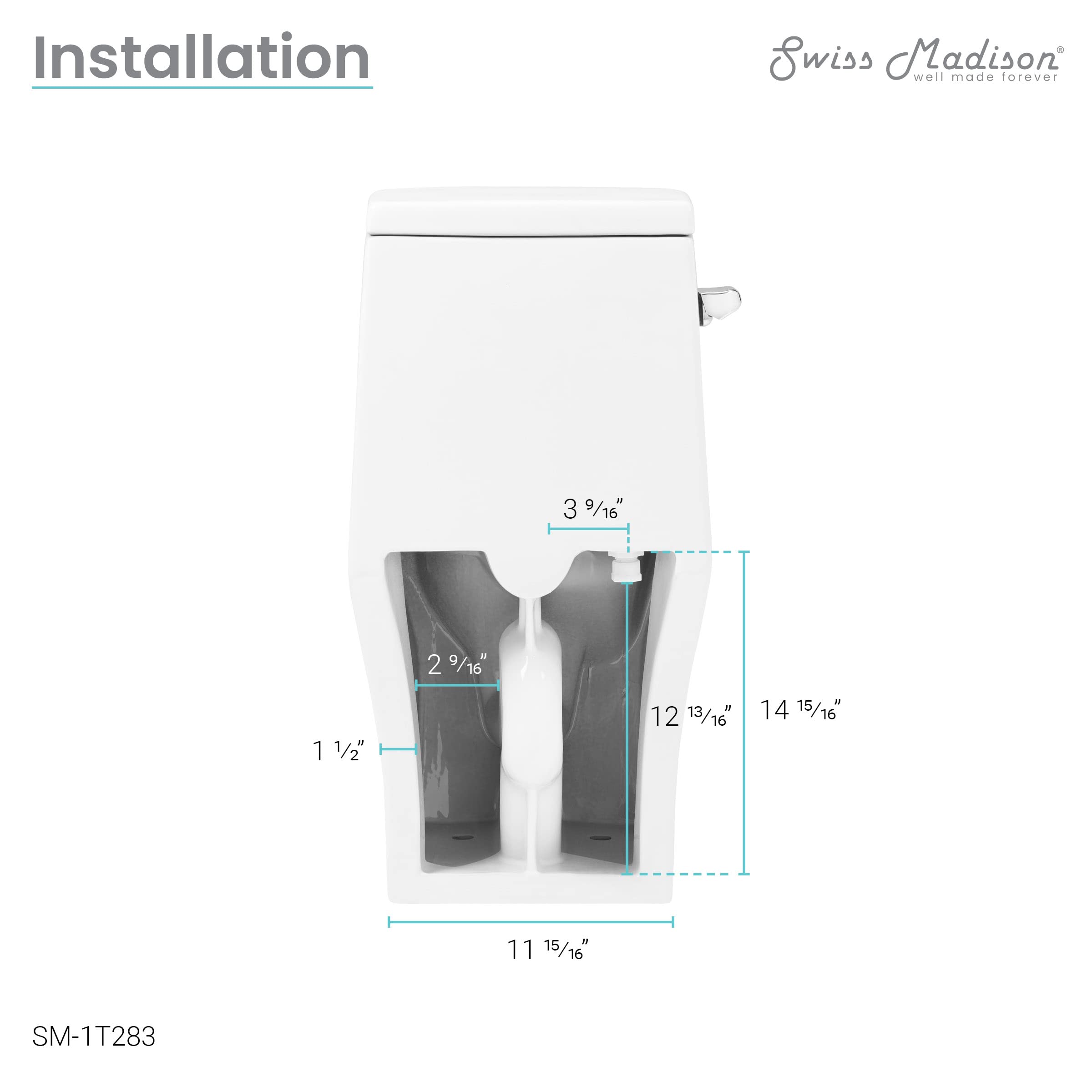 Ivy One-Piece Left-Hand Flush Toilet 1.28 GPF Water-Saving Elongated Bowl - Perfect for Small Bathrooms & Modern Homes