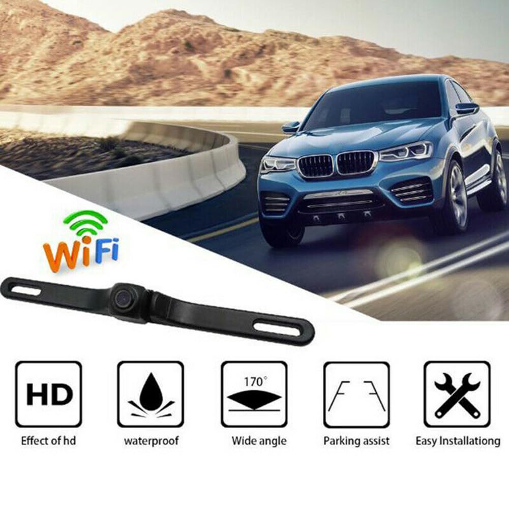 5G WiFi Backup Camera Wireless for Car & Truck - Waterproof Front Rear View License Plate Camera with Phone App | Easy Parking & Reversing Aid