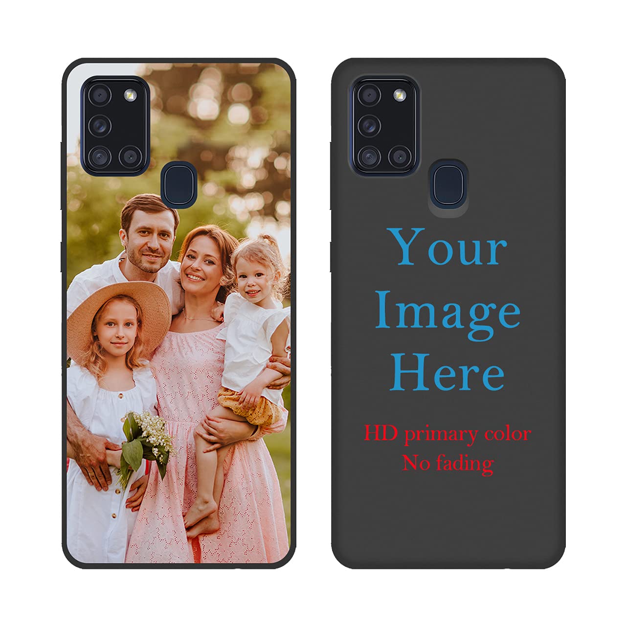 Custom Samsung Galaxy A21s Phone Case - Personalized Photo/Text/Name - Anti-Scratch Shock-Resistant Soft TPU Protective Cover (Black) - Perfect for Everyday Use, Travel & Gifts