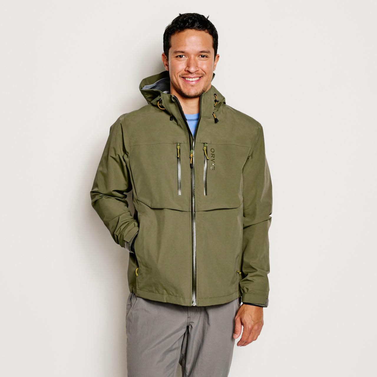 Orvis Men’s Clearwater Wading Jacket - Hooded 20K Waterproof Fishing Jacket with Integrated Cuff System for Outdoor Adventures & Fly Fishing