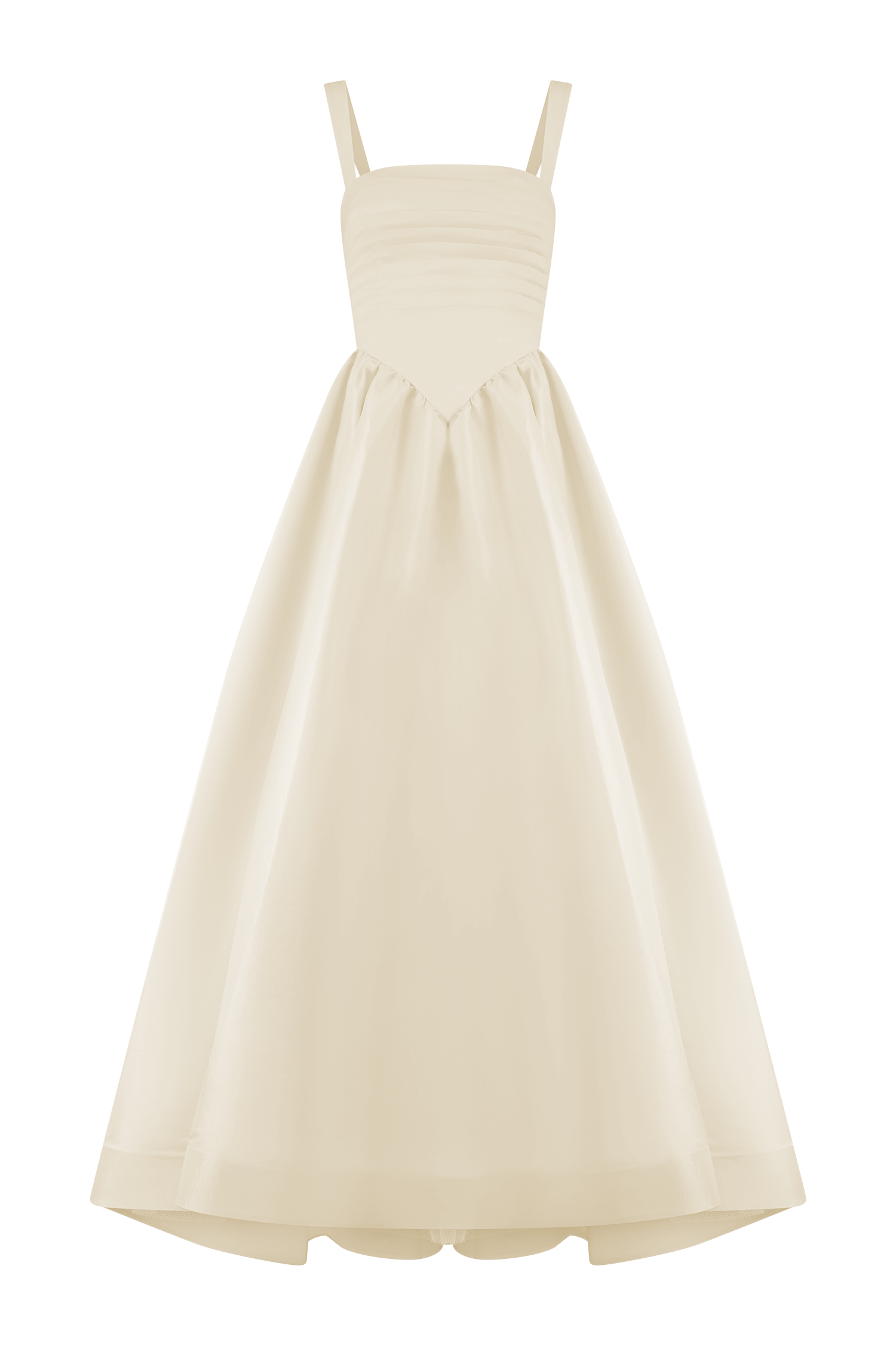 Carla Ruched Gown - Elegant Cream Ivory Evening Dress for Women | Perfect for Weddings, Prom & Formal Events