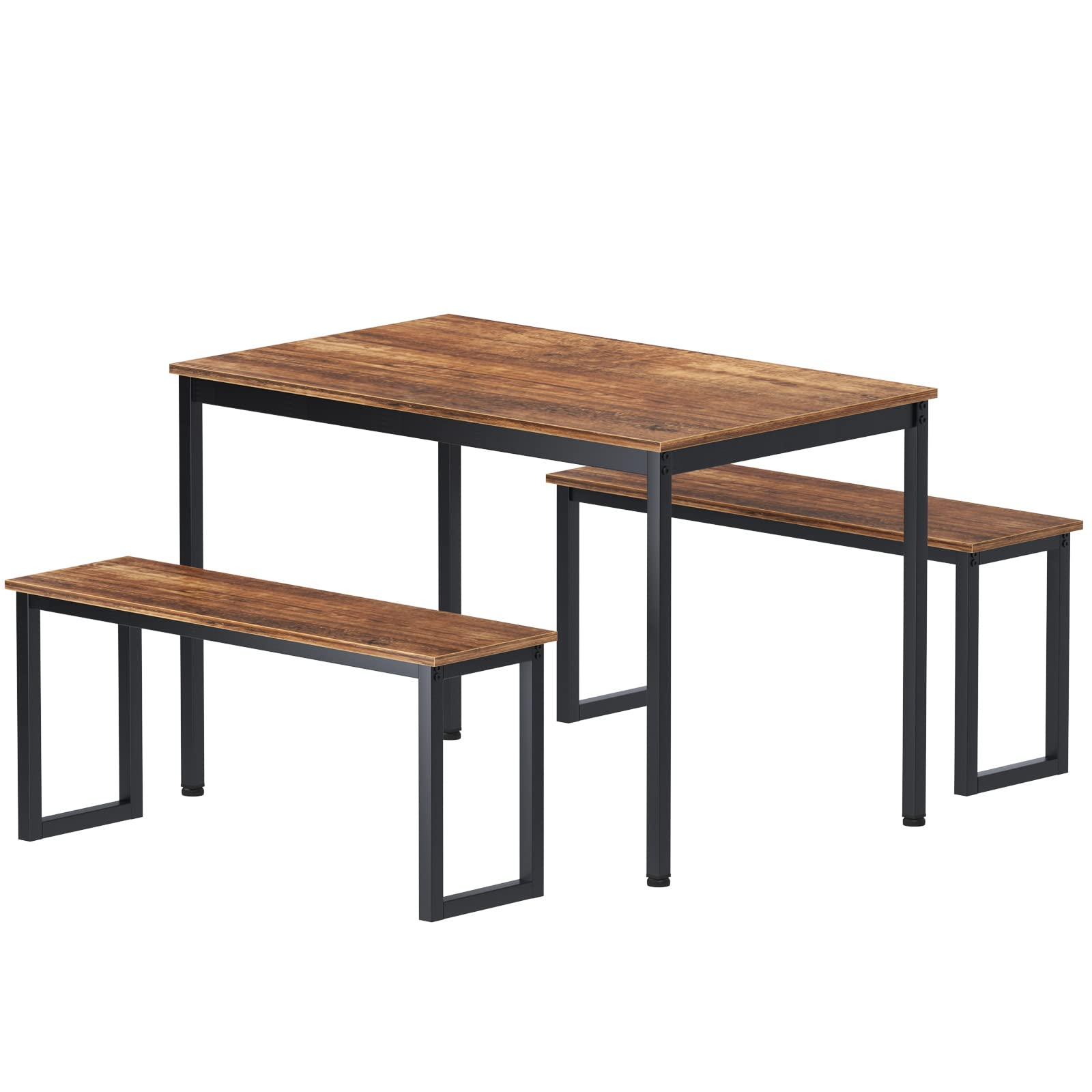 Modern 3-Piece Dining Table Set with Wood Top & Sturdy Metal Frame - Rectangular Small Space Furniture for Kitchen, Dining Room, Apartment | SogesFurniture BHUS-CZJYB-YZLD01