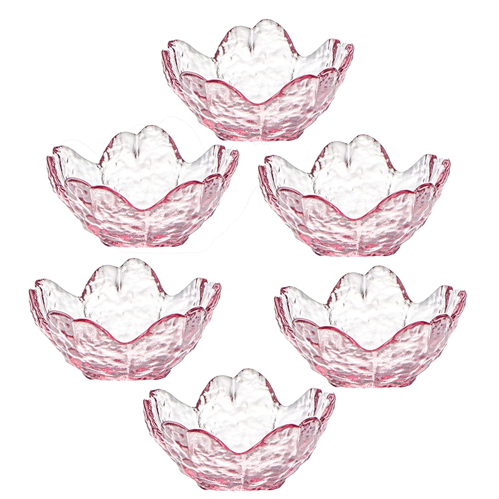 6-Piece Colorful Glass Dessert Bowls Set - Elegant Small Serving Dishes for Ice Cream, Pudding, Fruit & Party Snacks - Durable & Stylish Tableware for Home Entertaining