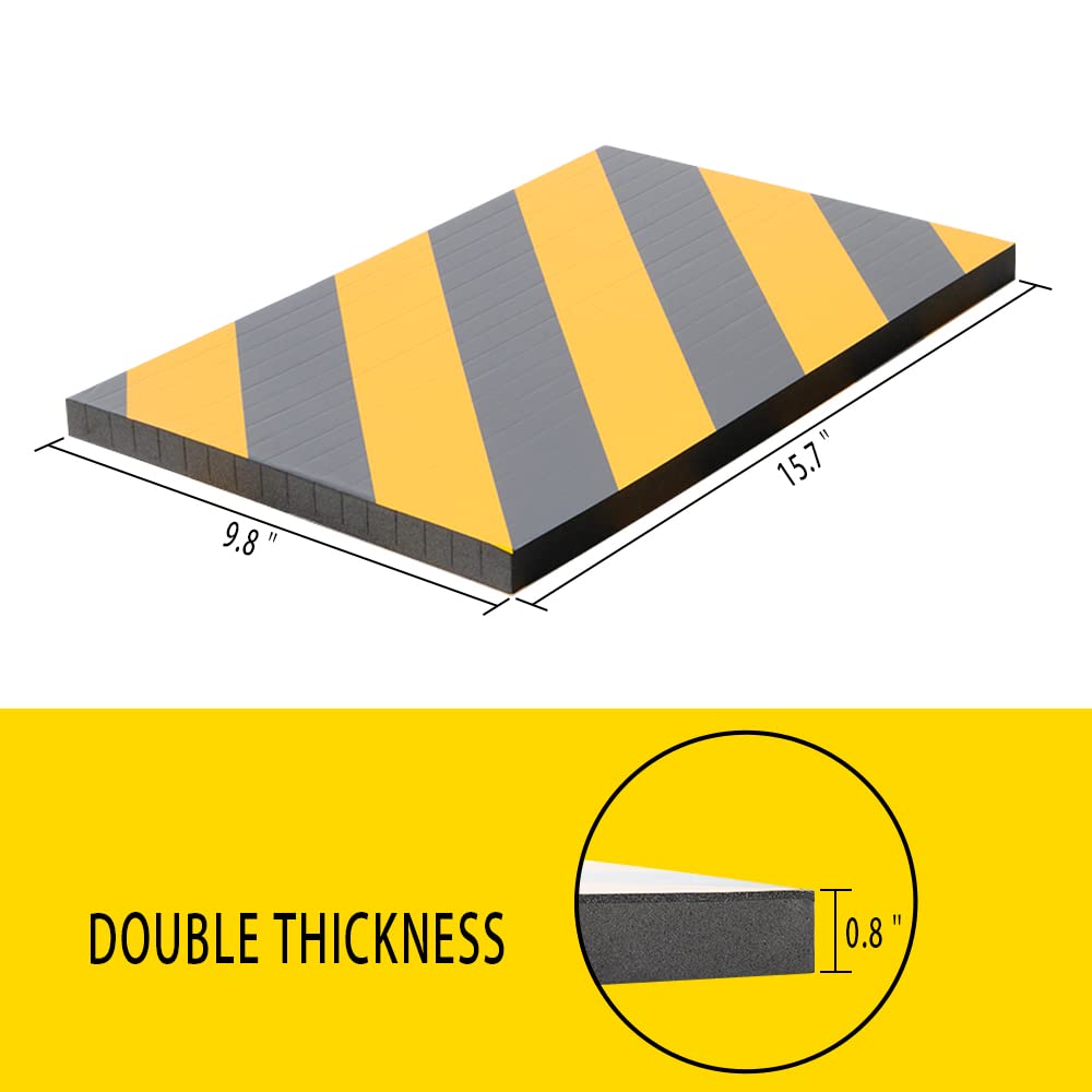Garage Wall Protector Foam Column Guard - Reflective Edge Bumper for Parking Garages & Driveways (2-Pack) - Prevent Vehicle Damage to Walls & Poles - Perfect for Home Garages, Commercial Parking Lots & Tight Spaces