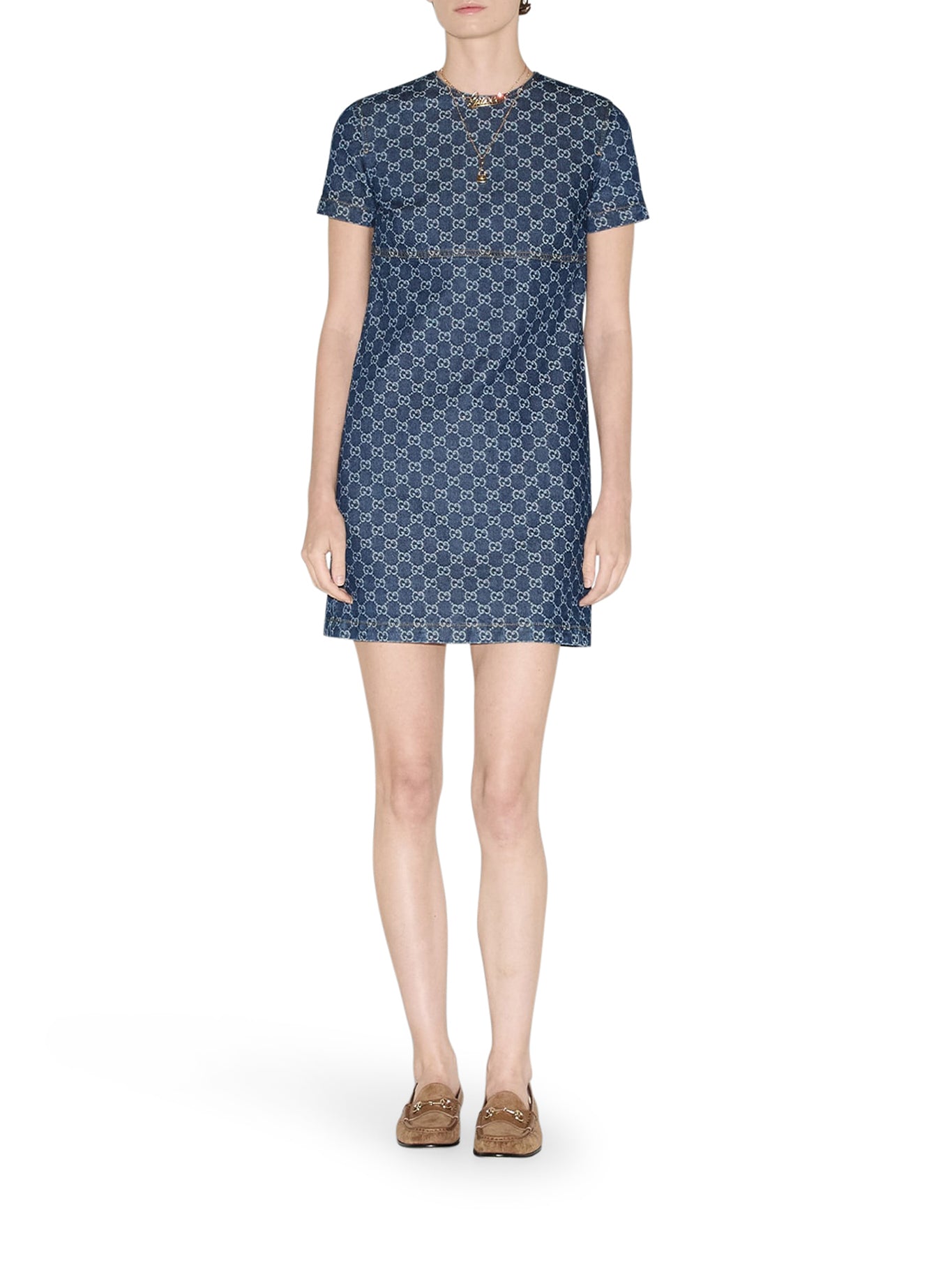 GG Jacquard Denim Dress for Women - Stylish Casual & Party Wear - Perfect for Date Nights, Office Outfits and Weekend Brunch