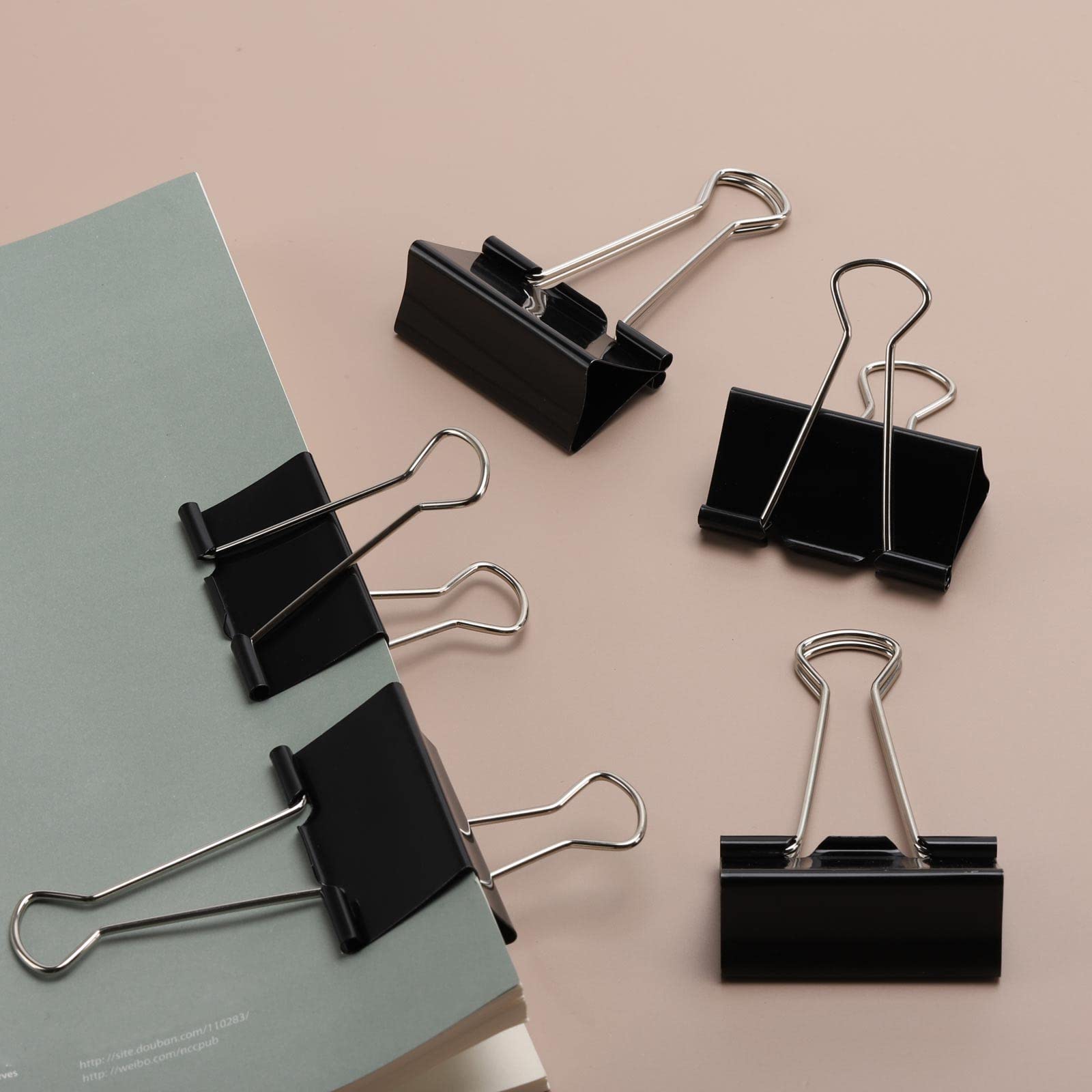 60Pcs Large Binder Clips 2 Inch - Heavy Duty Black Paper Clamps for Office Documents, School Projects, Organizing Files & Wall Art Displays