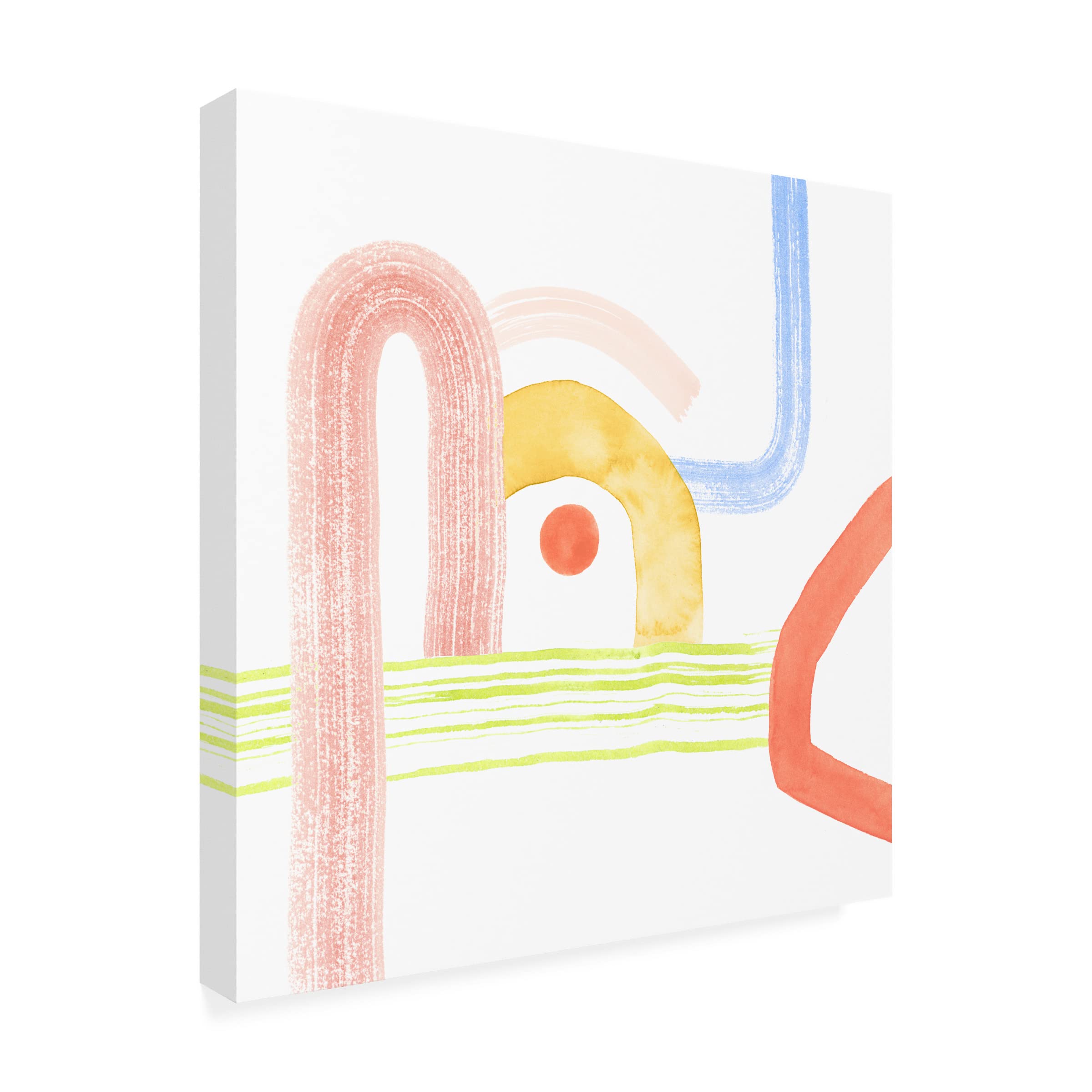 Grace Popp 'Playful Pike III' Canvas Wall Art - Modern Abstract Painting for Living Room, Bedroom & Office Decor