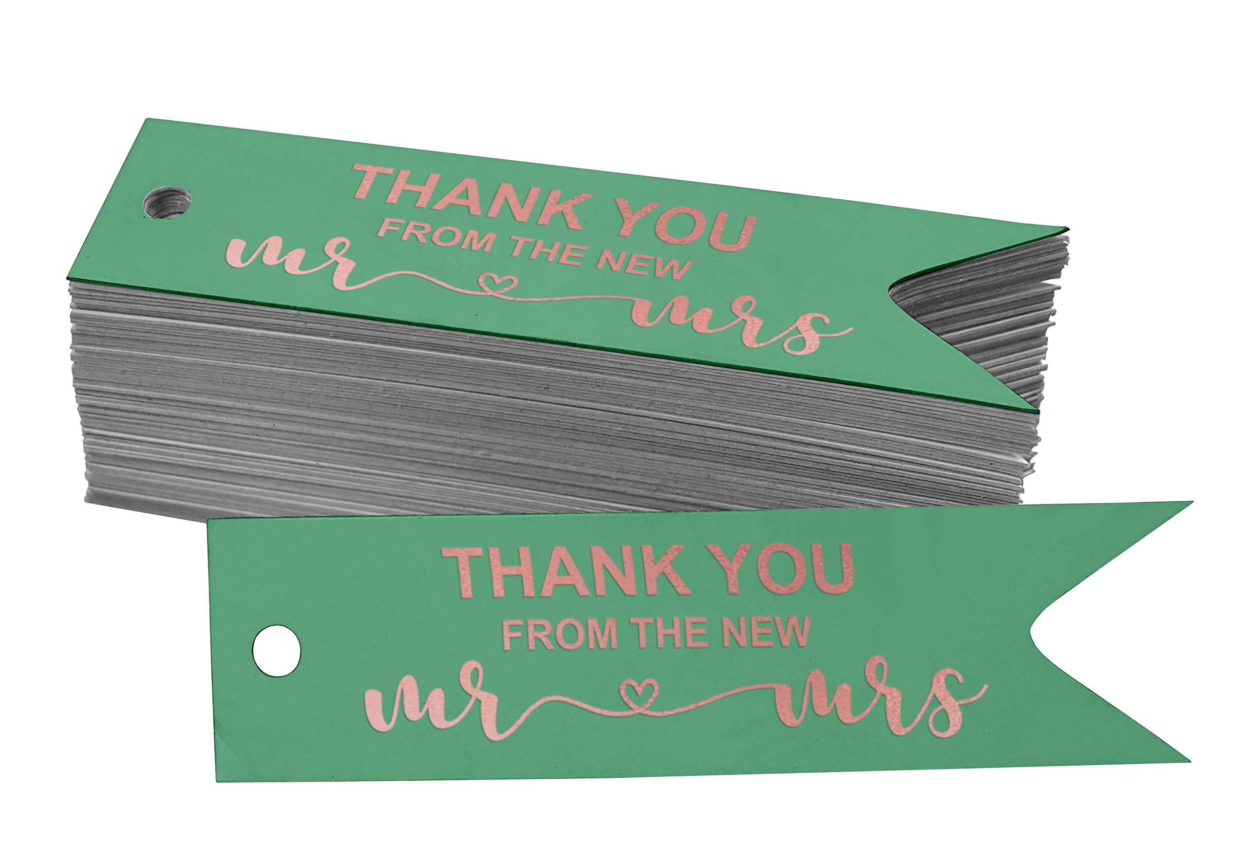 100pcs Wedding Thank You Tags - Elegant Rose Gold Foil Hang Tags for Bridal Shower, Baby Shower & Party Favors - Perfect for DIY Crafts, Gift Wrapping & Special Events