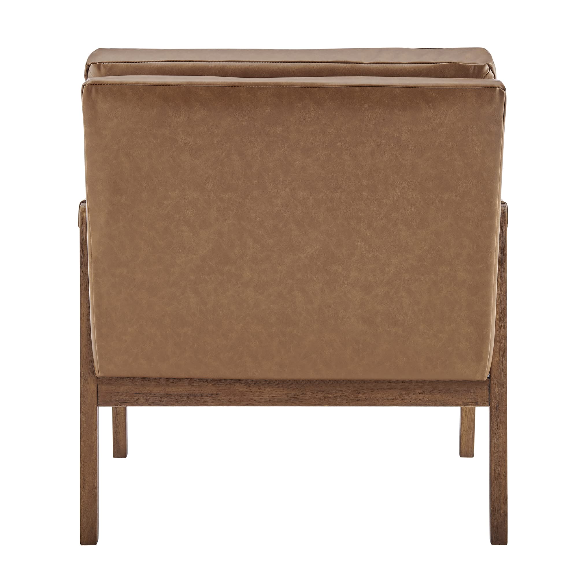 Vintage Cider Accent Chair with PU Arms - Mid Century Modern Yellow Lounge Chair for Living Room, Bedroom & Office - NPD Furniture and More