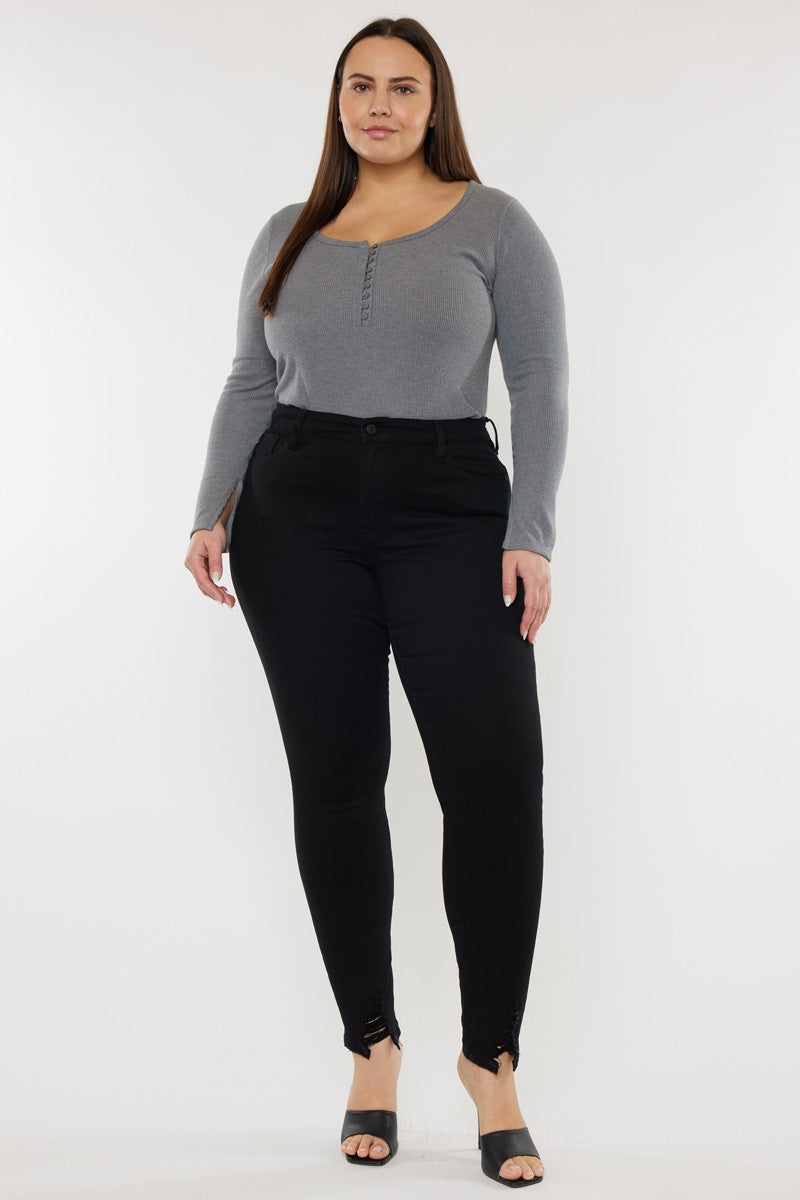 Jones High Rise Ankle Skinny Jeans for Women - Plus Size Stretch Denim Pants - Comfortable & Flattering Fit for Casual Wear & Night Out