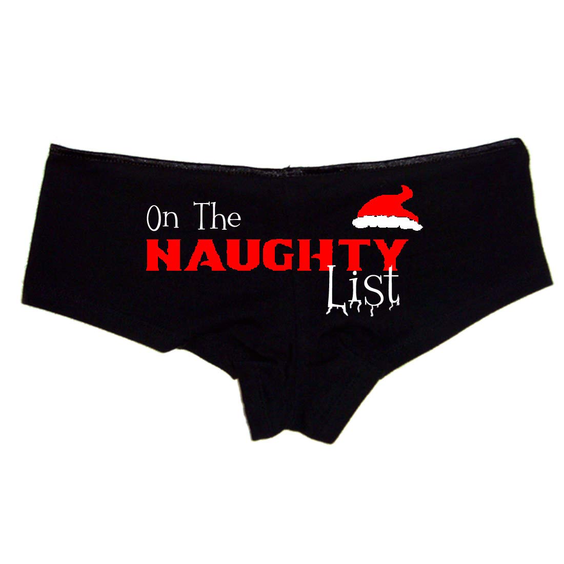 On The Naughty List Christmas Boy Shorts - Sexy Holiday Panties & Booty Shorts for Women - Perfect for Christmas Parties, Gifts & Festive Lingerie