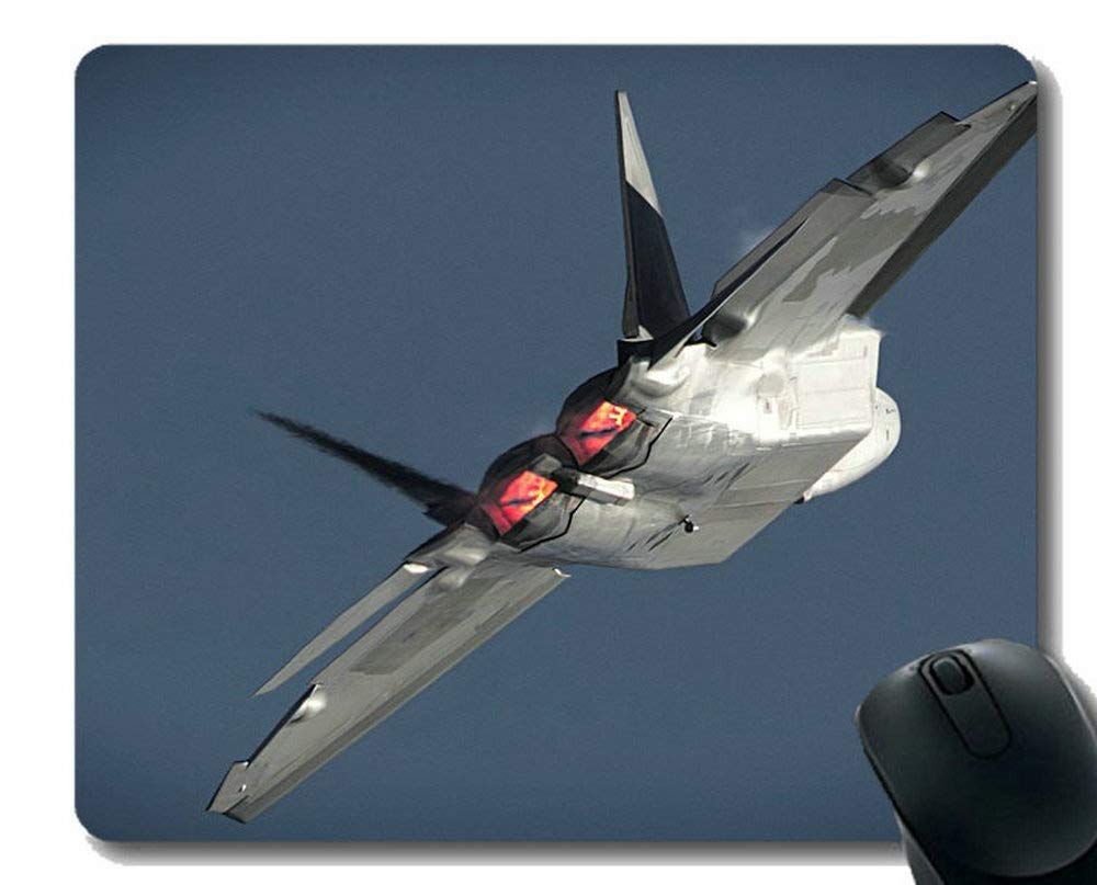 Custom F22 Fighter Jet Design Mouse Pad - Non-Slip Gaming & Office Computer Mousepad with Durable Stitched Edges - Perfect for PC, Laptop, Work & Gaming Setup