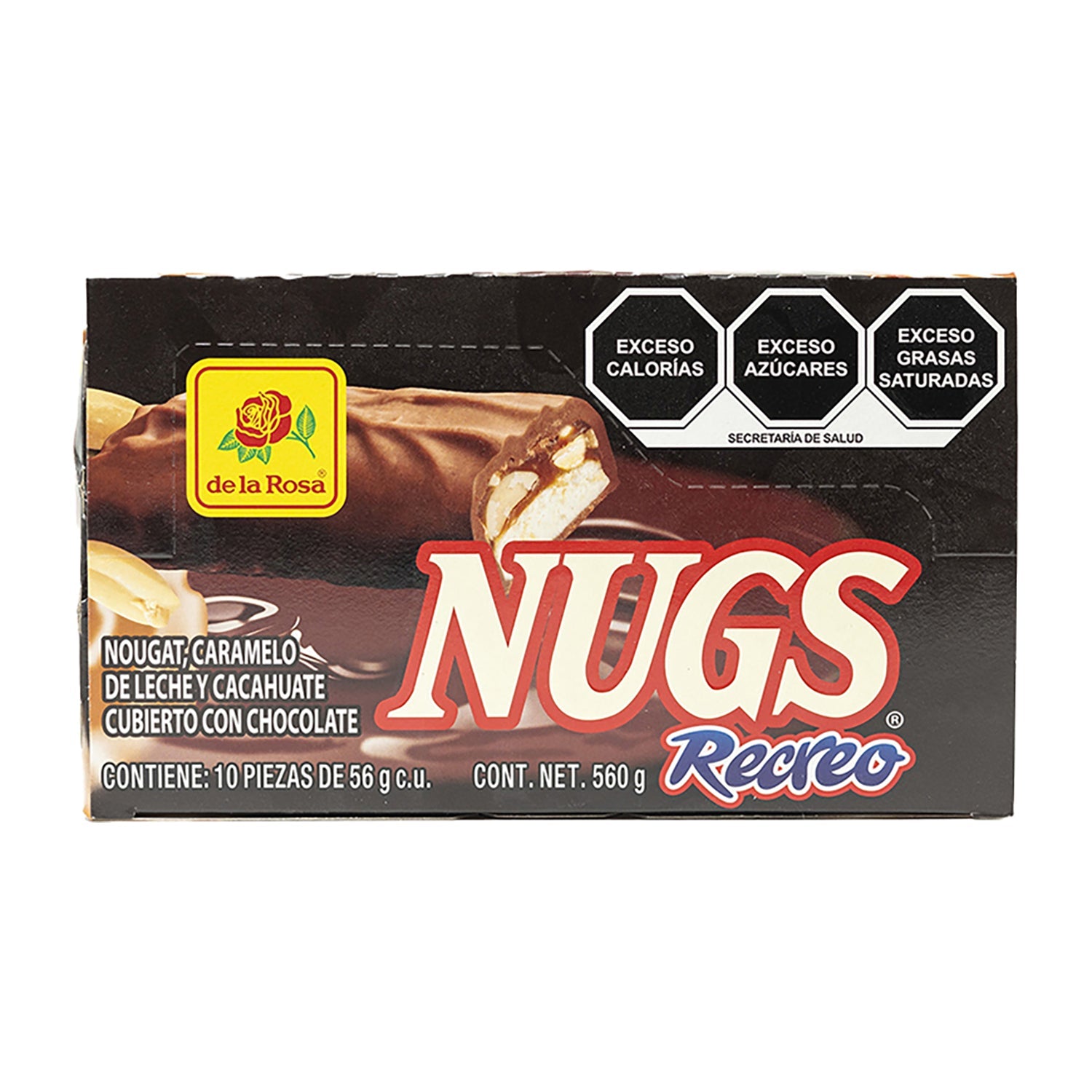 De La Rosa Nugs Recreo Mexican Candy - 10ct Box of Delicious Peanut Marzipan Treats | Perfect for Parties, Gifts & Snacking