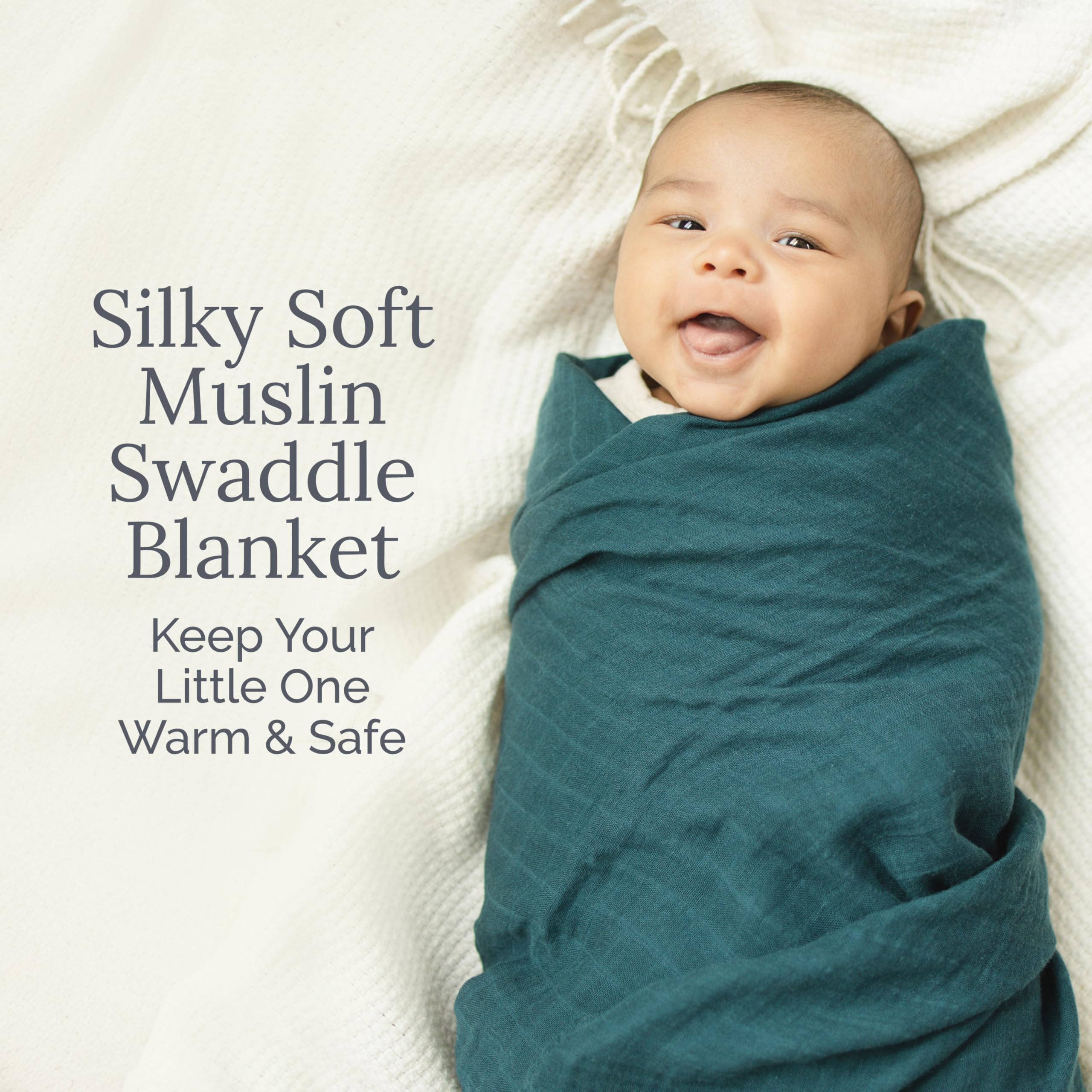 Natemia 6-Layer Bamboo Muslin Baby Blanket - Ultra Soft, Absorbent & Breathable Swaddle Blanket 47