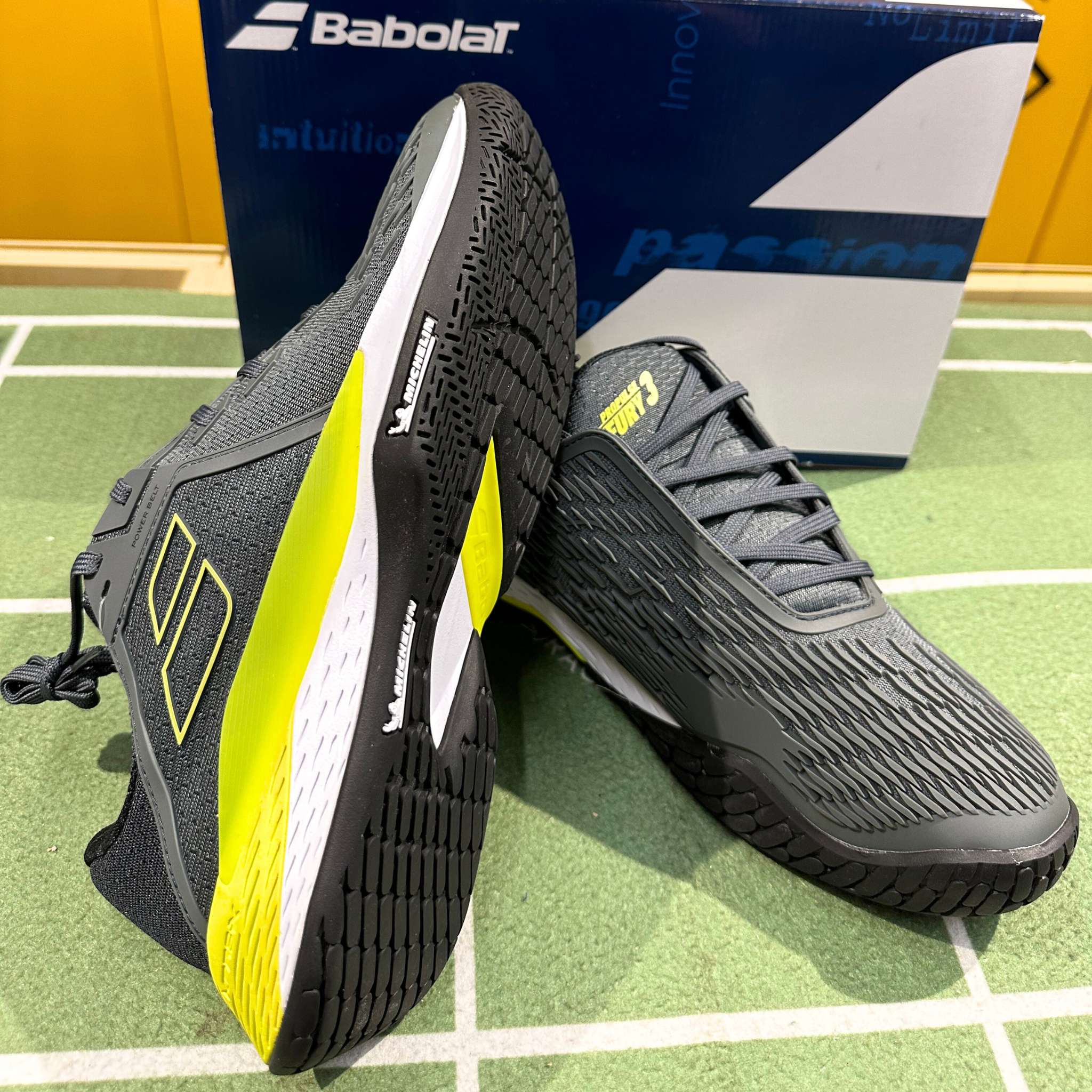 Babolat Propulse Fury All Court Men's Tennis Shoes - Lightweight & Durable for Hard Court Play [Grey/Aero] | Perfect for Competitive Matches & Training Sessions